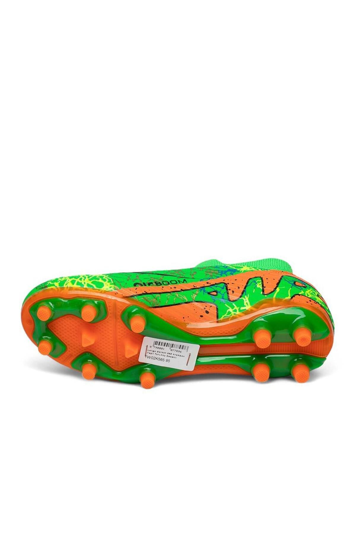Cihanshoes Erkek Bilekli Çorapli Turuncu Beyaz Desen Krampon Halisaha Çimsah