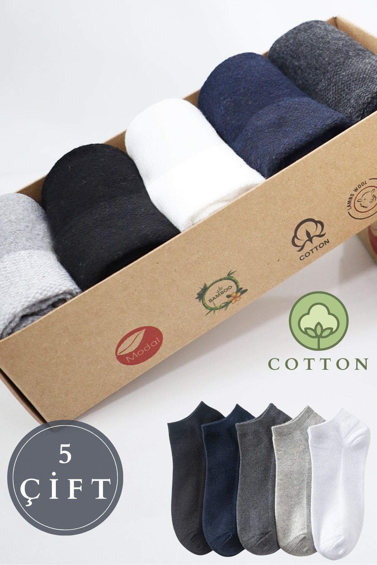 Kral Socks Erkek Çorap Pamuklu Extra Konforlu Ve Yumuşak File Vedili 5 Çift 