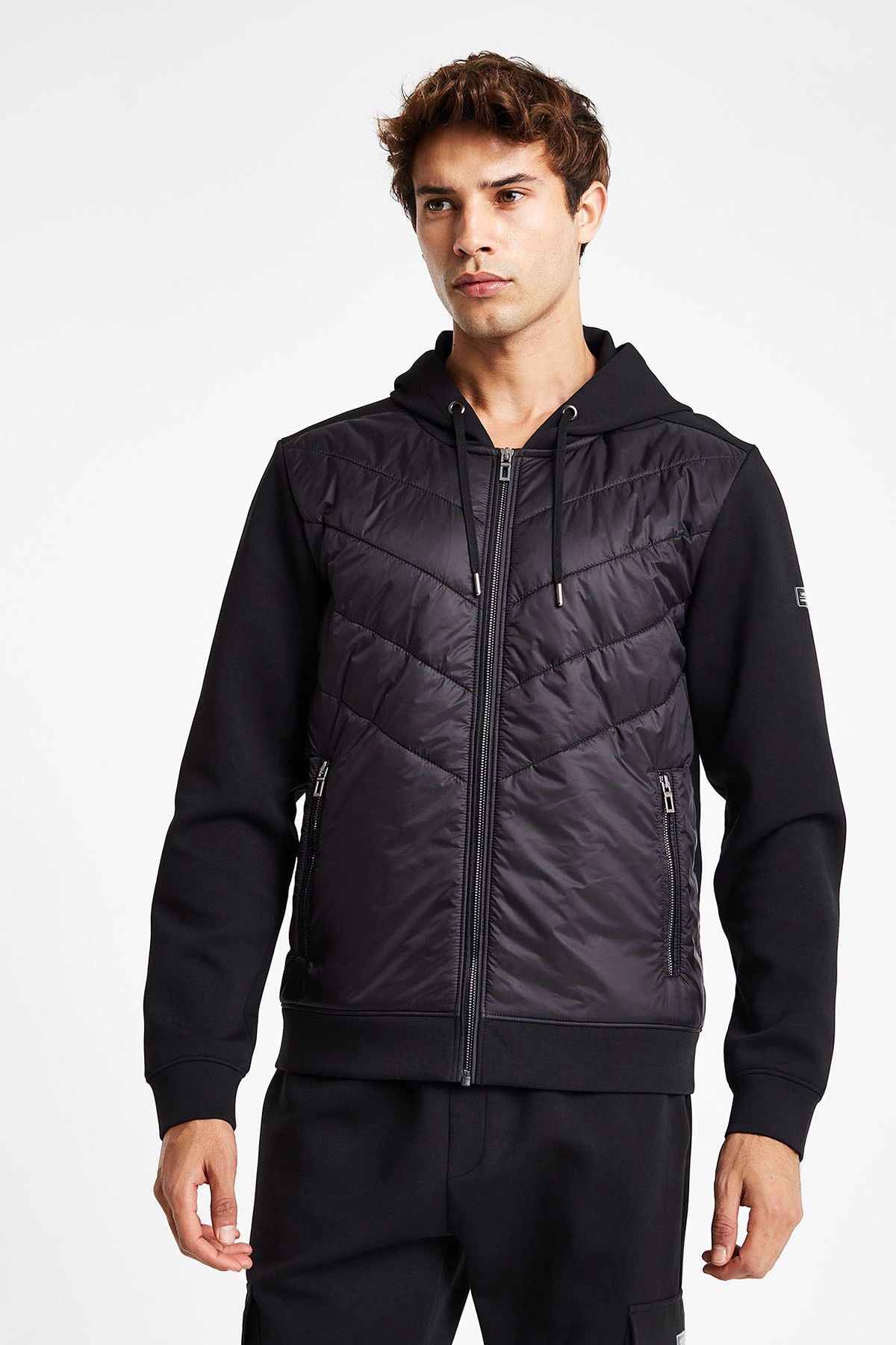 Lescon Erkek Fermuarli Kapüşonlu Sweatshirt 24N-1154