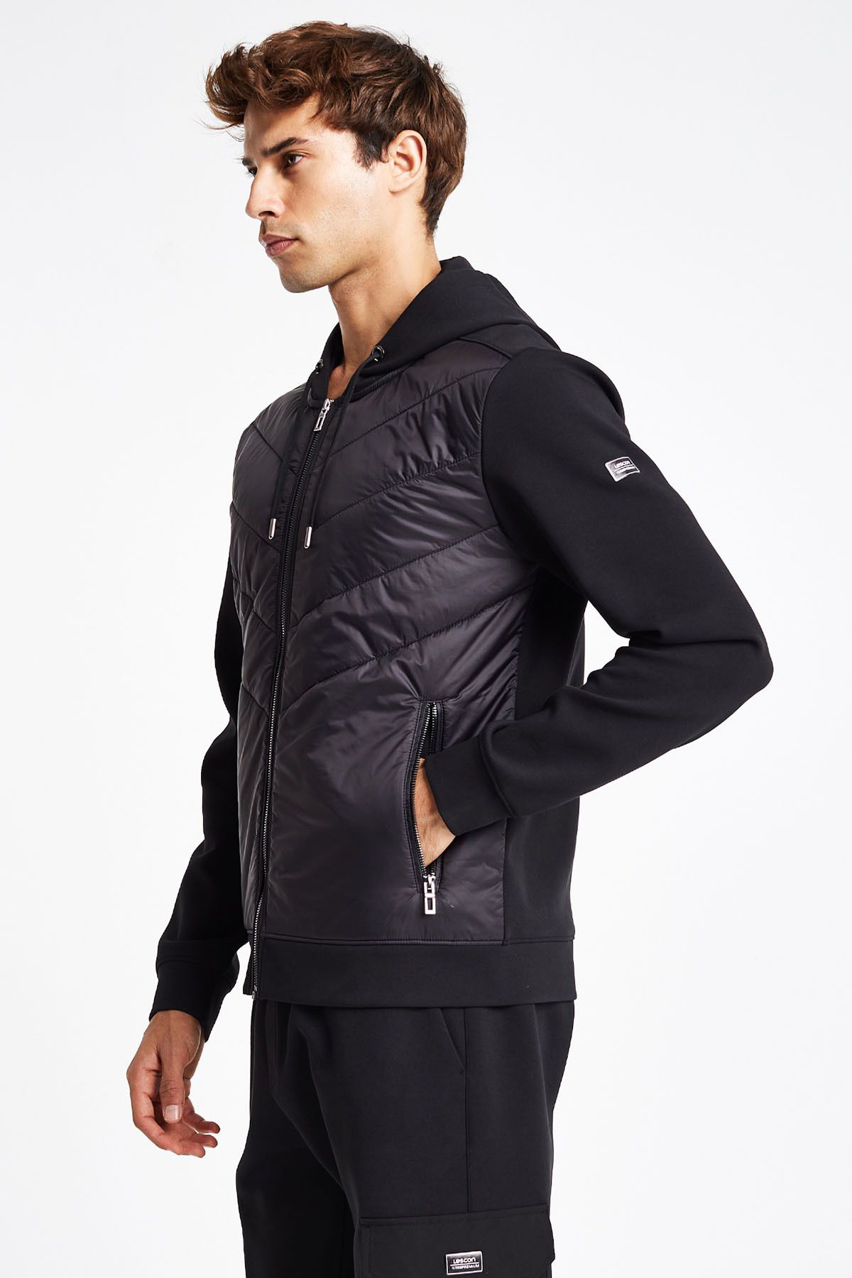 Lescon Erkek Fermuarli Kapüşonlu Sweatshirt 24N-1154