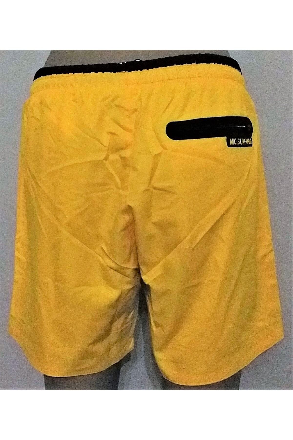 Sunsurf Erkek Kisa Deniz Şortu Sari