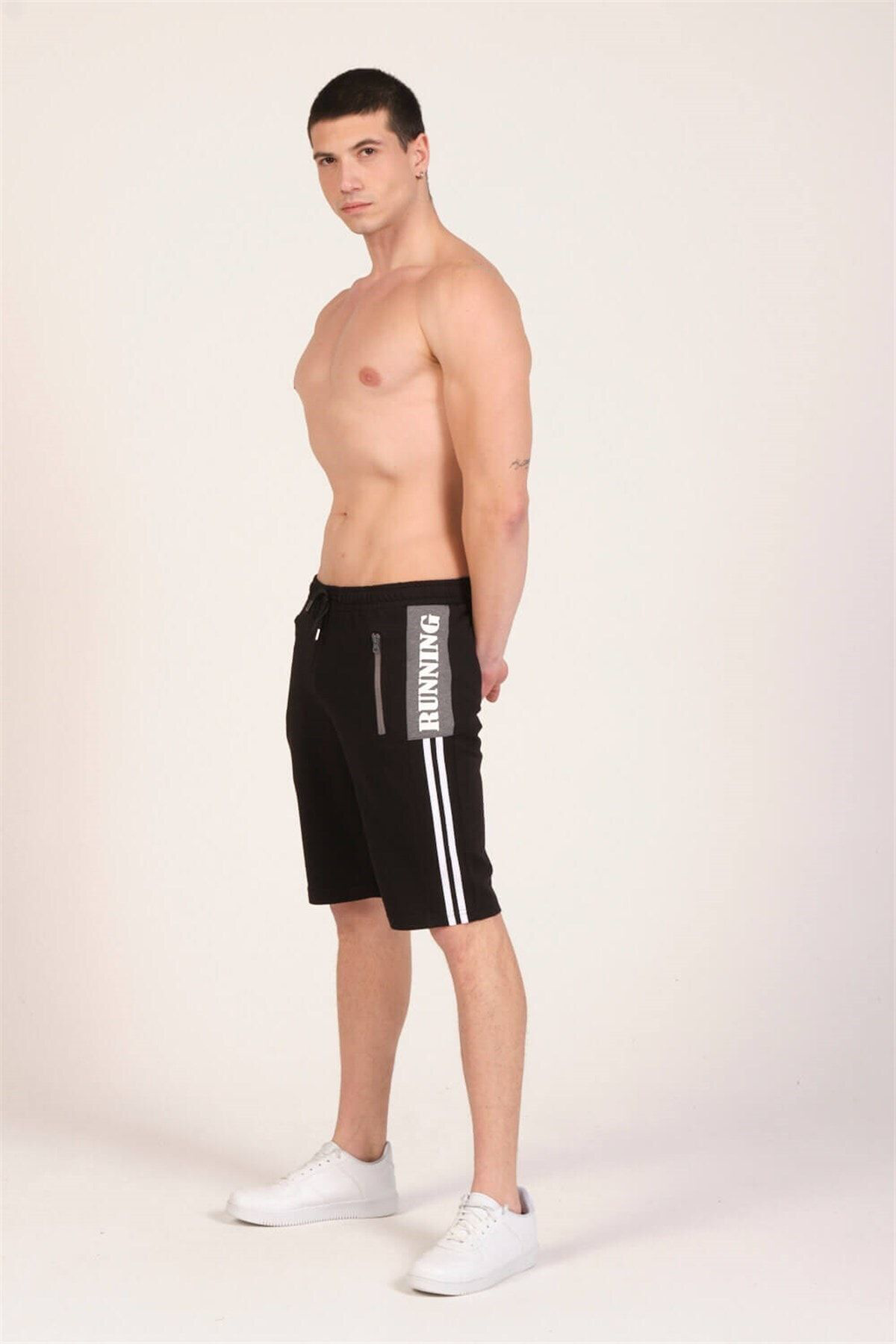 My Sea Erkek Siyah Spor Penye Şort -  Ps-08