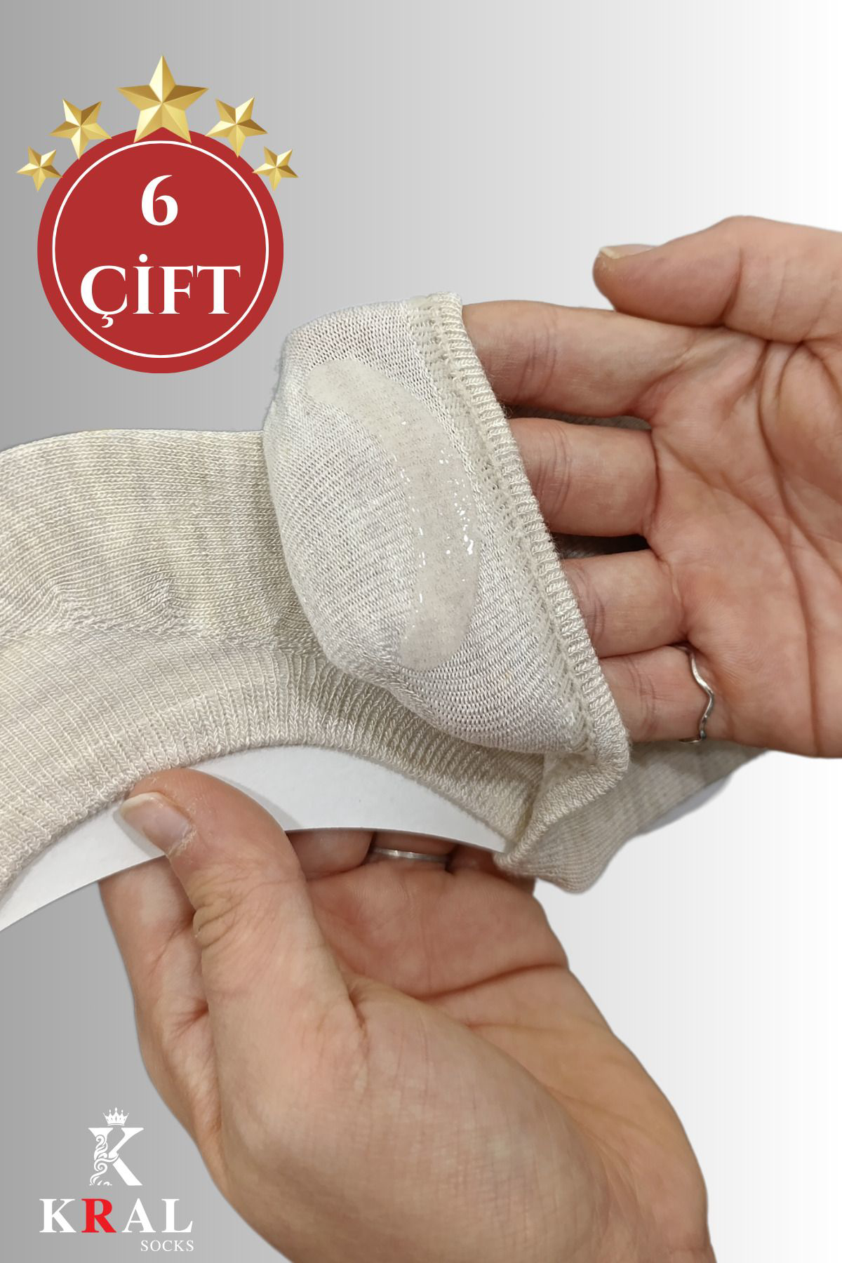 Kral Socks Erkek Snikers (6 Çift) Pamuklu Dikişsiz Hassas Dokuma Terletmez B