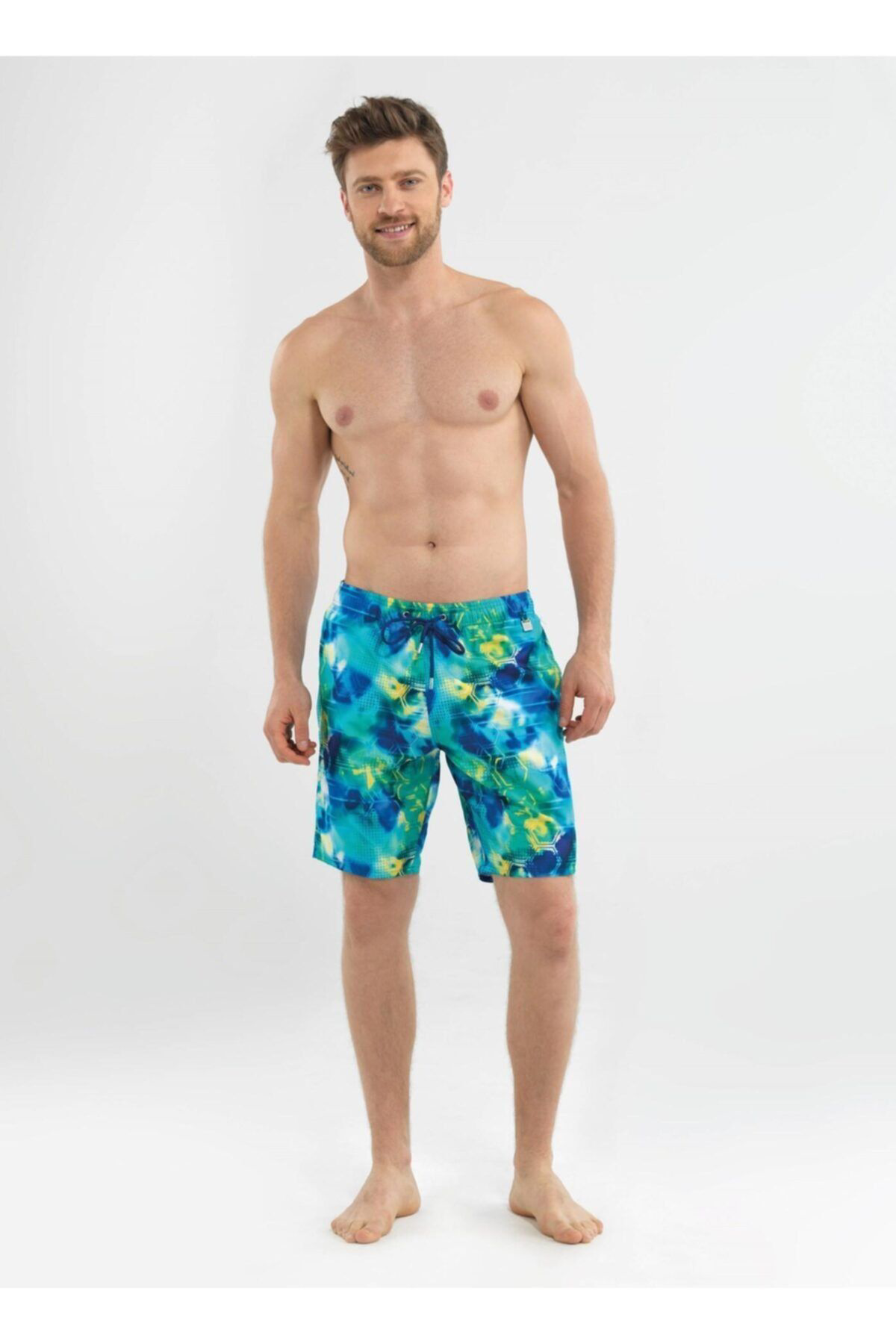 Blackspade Erkek Şort Mayo - 8567 - Yeşil Spor Baskili