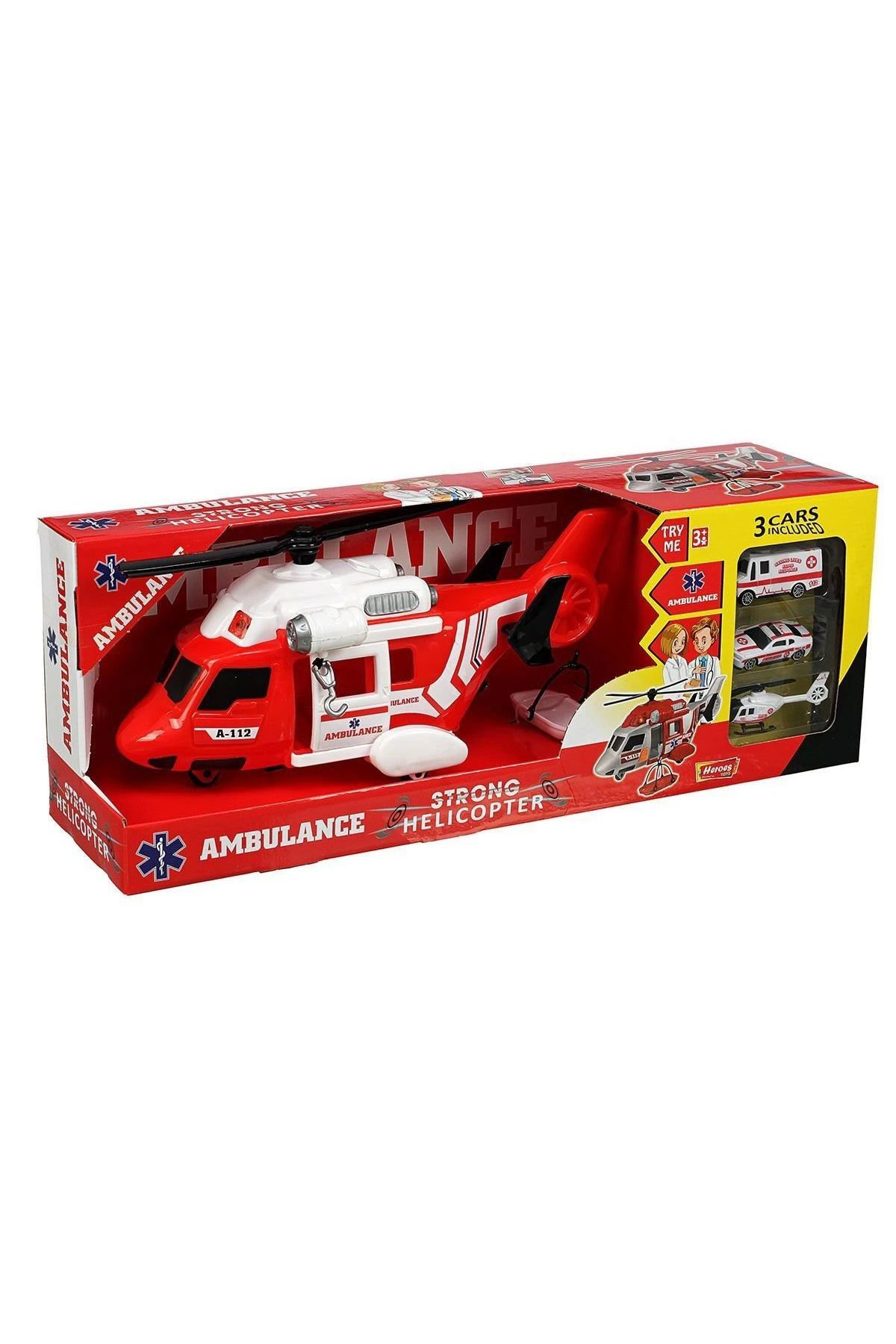 Yusuftex Ern-2004 Heroes Toys Helikopter Ambulans Seti Arabali