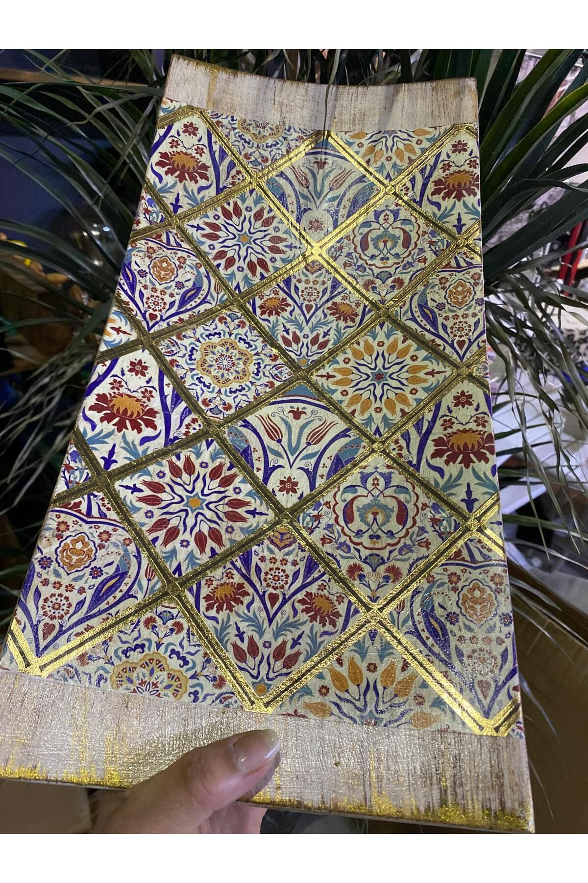 Elif Aksesuar Etnik Desen Dekoratif Dikdörtgen Tabak