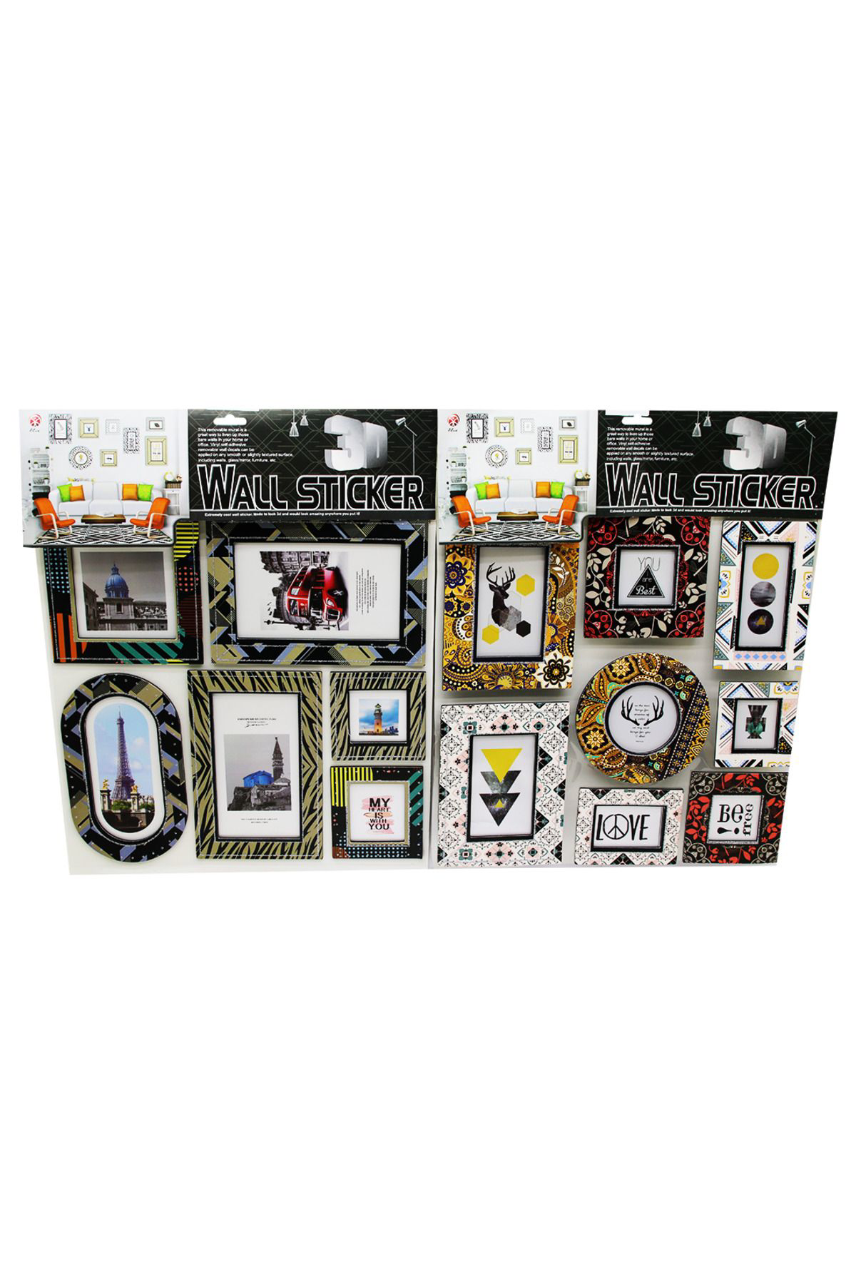 Cexos Eva Resim Çerçeve Duvar Sticker Mix Desen 3D 6-8 Parça (4767) - Cbt2453-8168