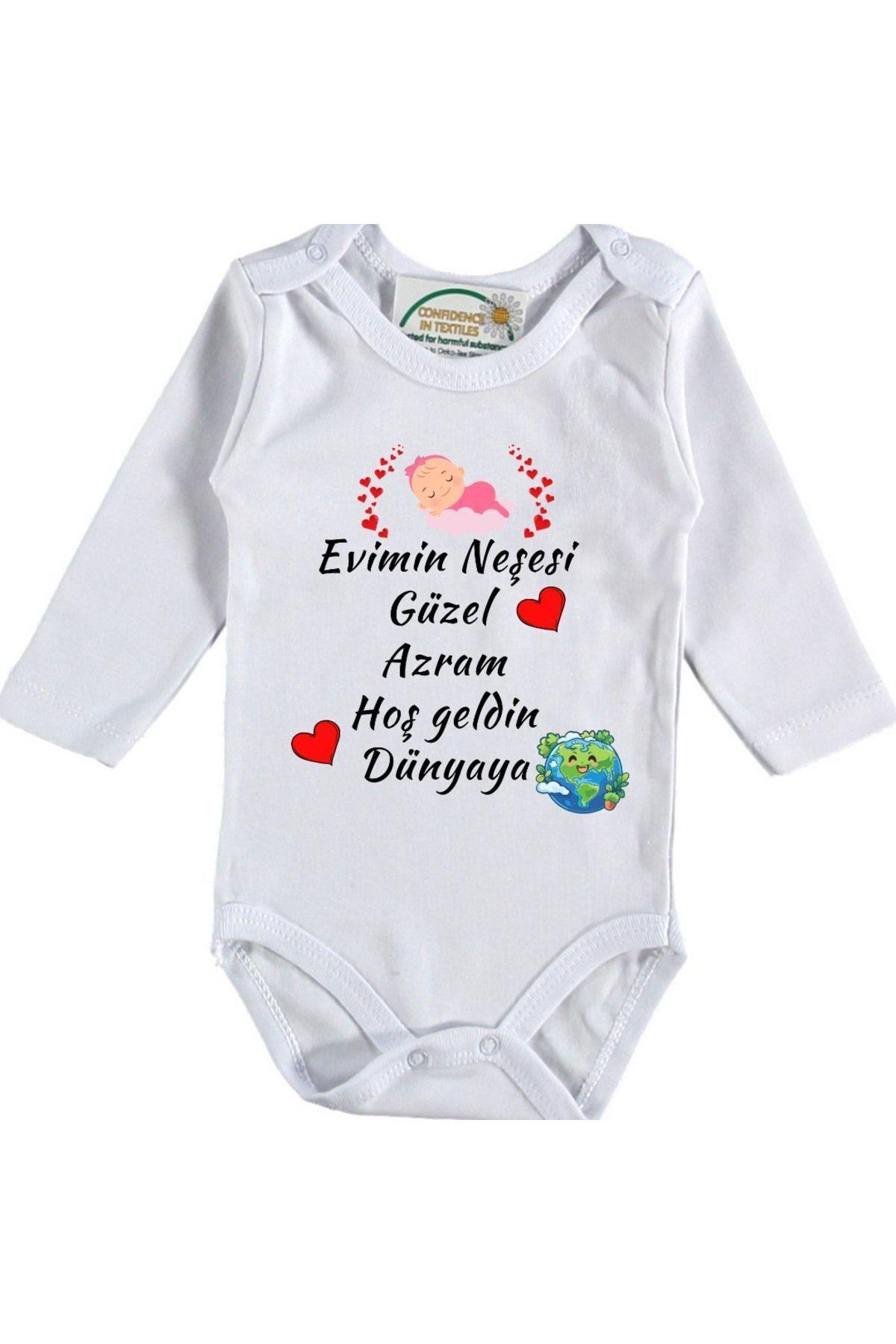 Evimin neşesi güzel Evladım Hoş geldin Dünyaya Yazılı Kız Bebek Z