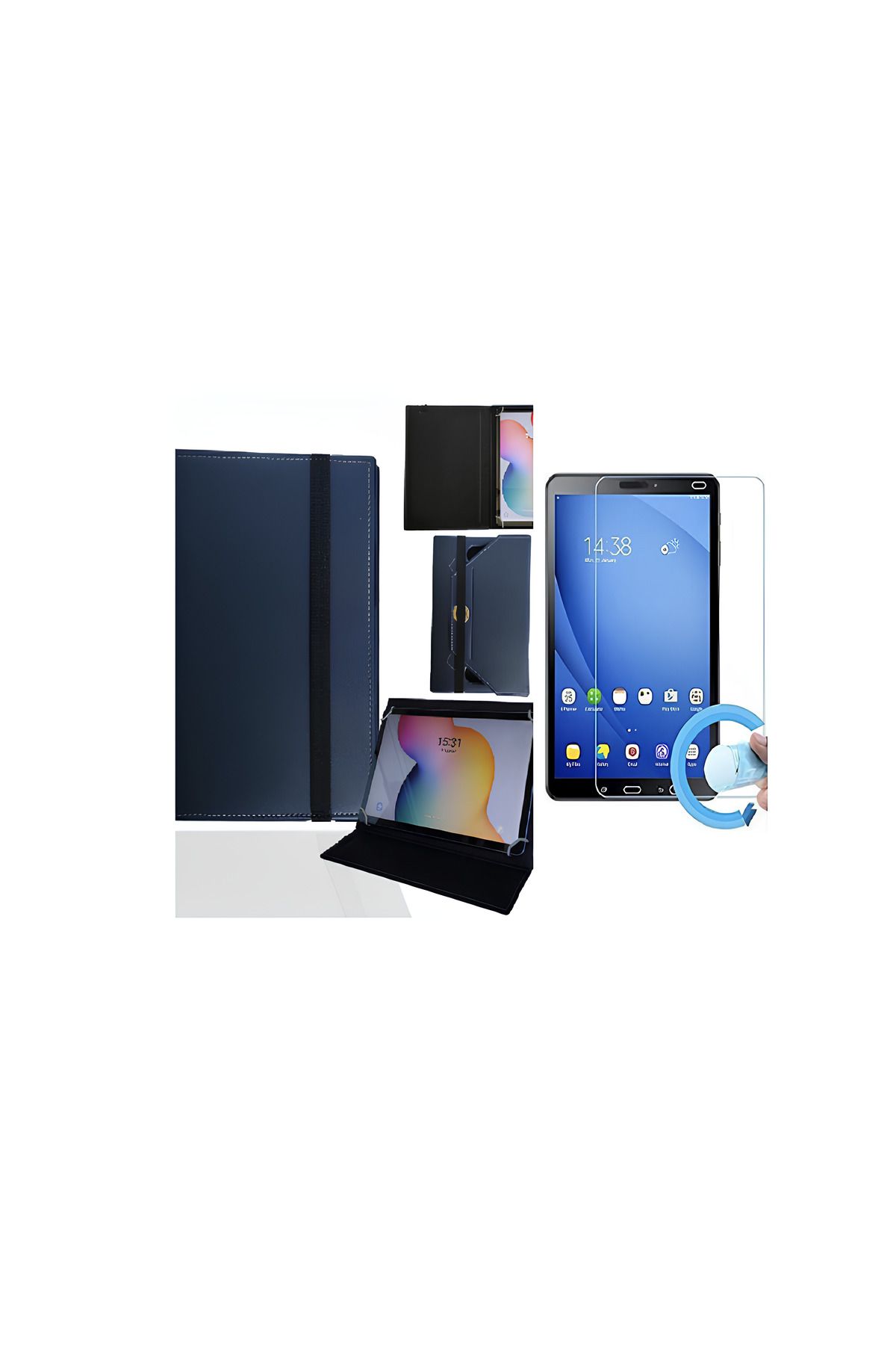 Piyasasepeti Excon M81t - 7" Tablet Uyumlu Standli Tablet Kilifi + Nano Ekran Koruyucu