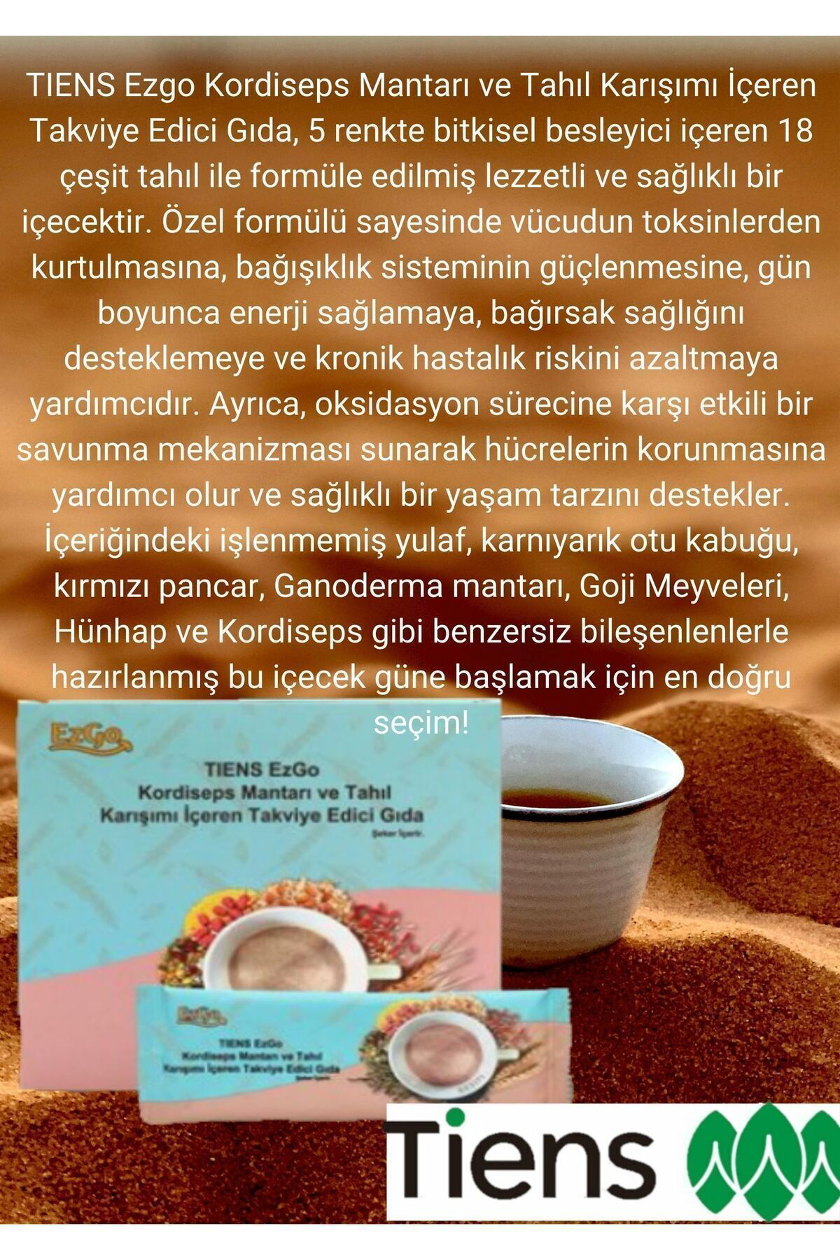 Tiens Ezgo Kordisep Mantari Ve Tahil İçeren Takviye Edici Gida