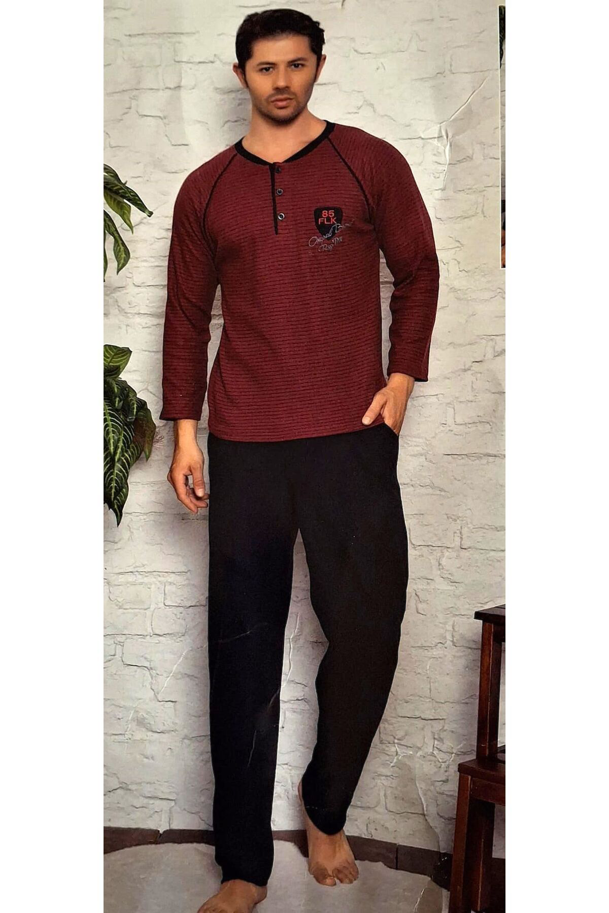 Zen Falcom Uzun Kol Erkek Pijama Takimi