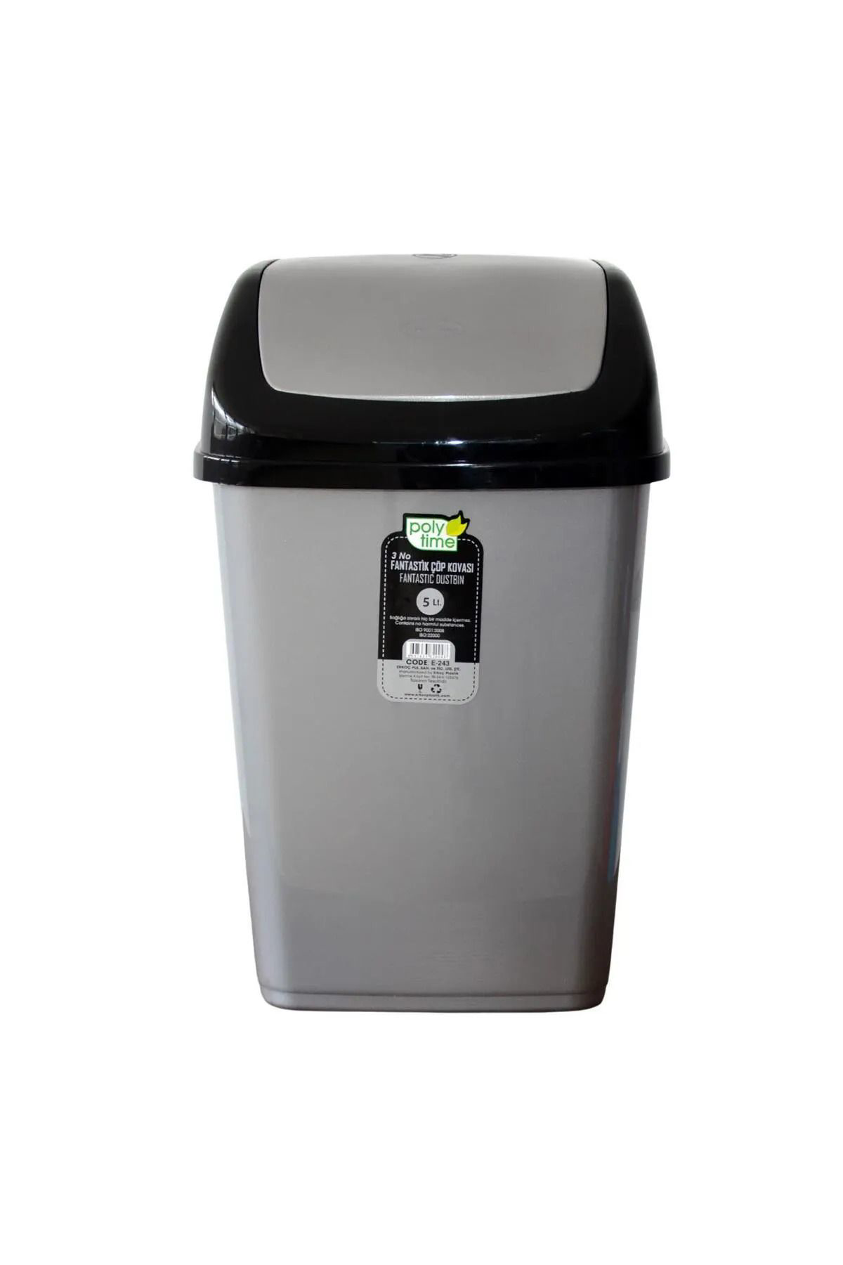 Polytime Fantastik Sallanir Kapak Plastik Banyo Mutfak Çöp Kovasi Kutusu /