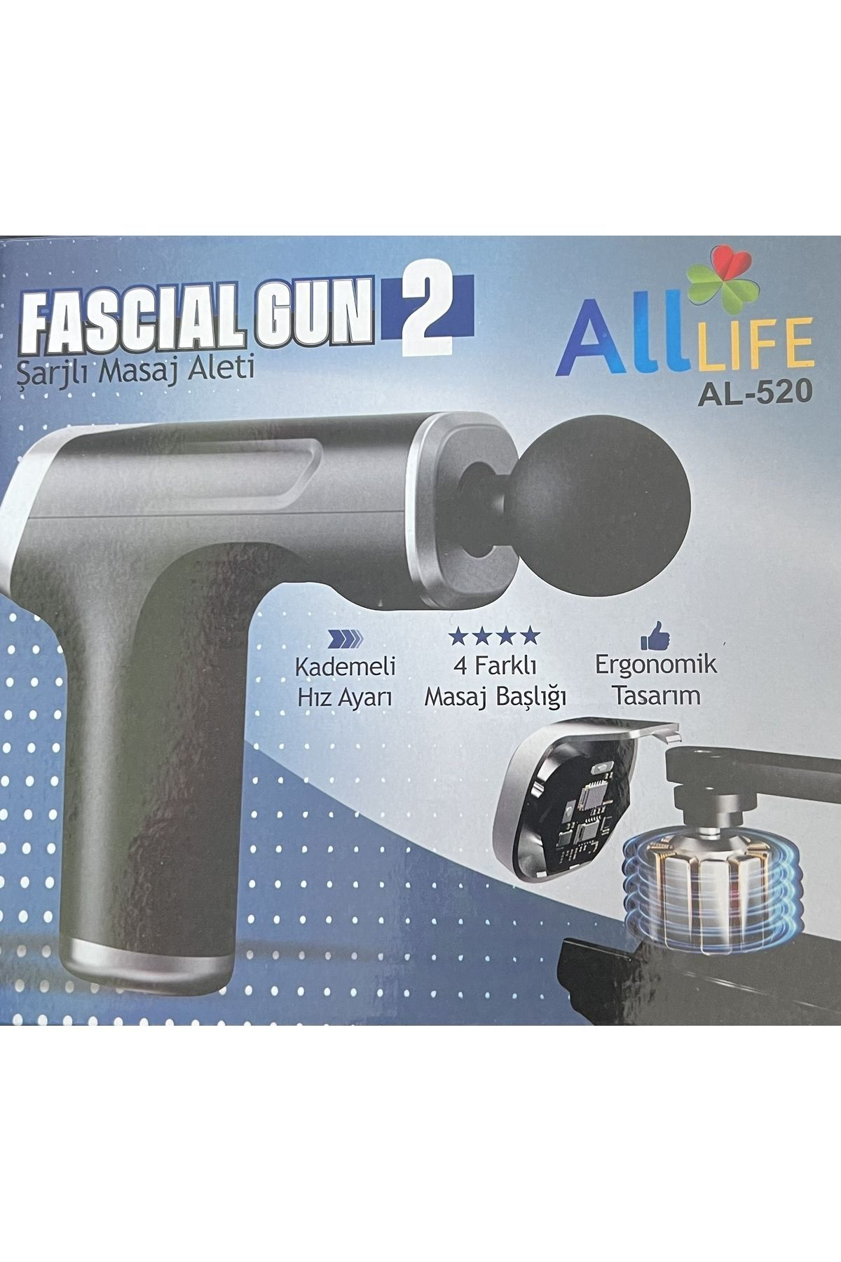 Alllife Fascial Gun 2 Şarjli Masaj Aleti