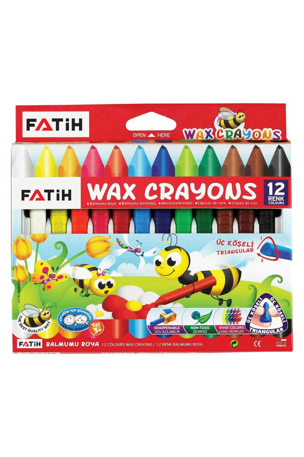 Just Cheap Store Fatih 50290 Mum Pastel Boya Triangular Üçgen Crayons 12 Renk