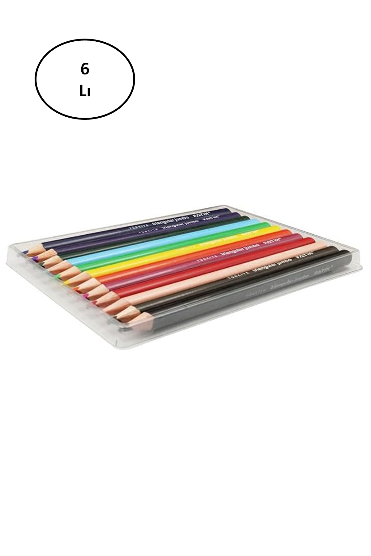 Just Cheap Store Fatih Jumbo Üçgen Triangular Kuruboya Kalemi 12 Renk 6'Li