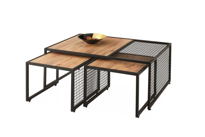 Sivas Gözde Mobilya Ferforje Ahşap Tarz 2 C Zigonlu Orta Sehpa 110X70x43