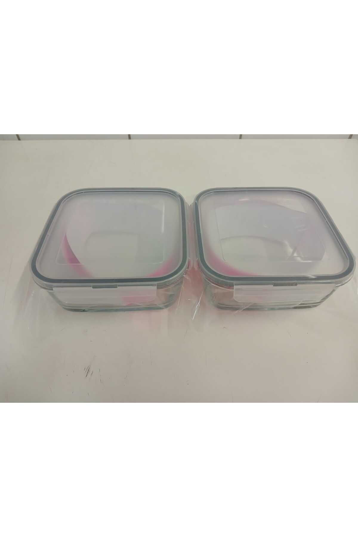 FEYZADE Fresco Cam Kilitli Saklama Kabı 2’li Set 1150cc KARE (FRS