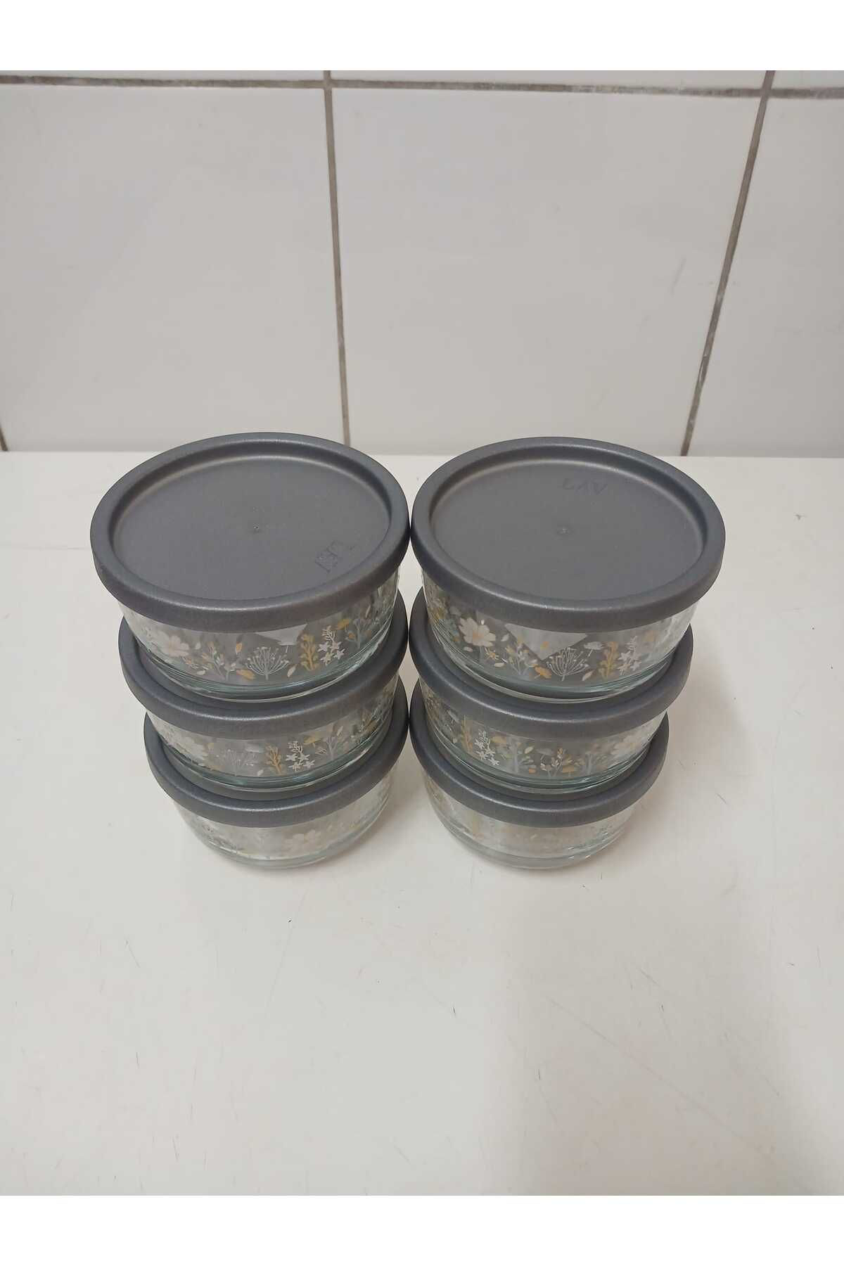 Lav Feyzade Round Saklama Kabi (380 Cc X 6 Adet) Antrasit Kapakli Çiç
