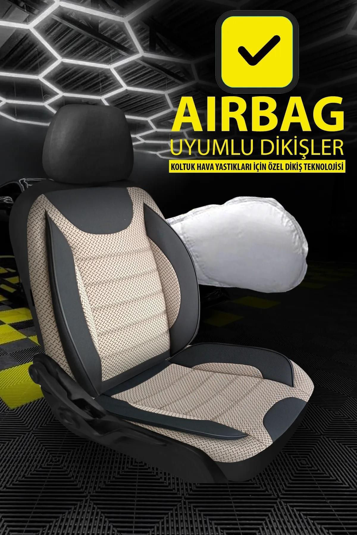 Dgnl Fiat Panda 2004-2012Uyumlu Oto Koltuk Kilifi Bronz Serisi - Bej