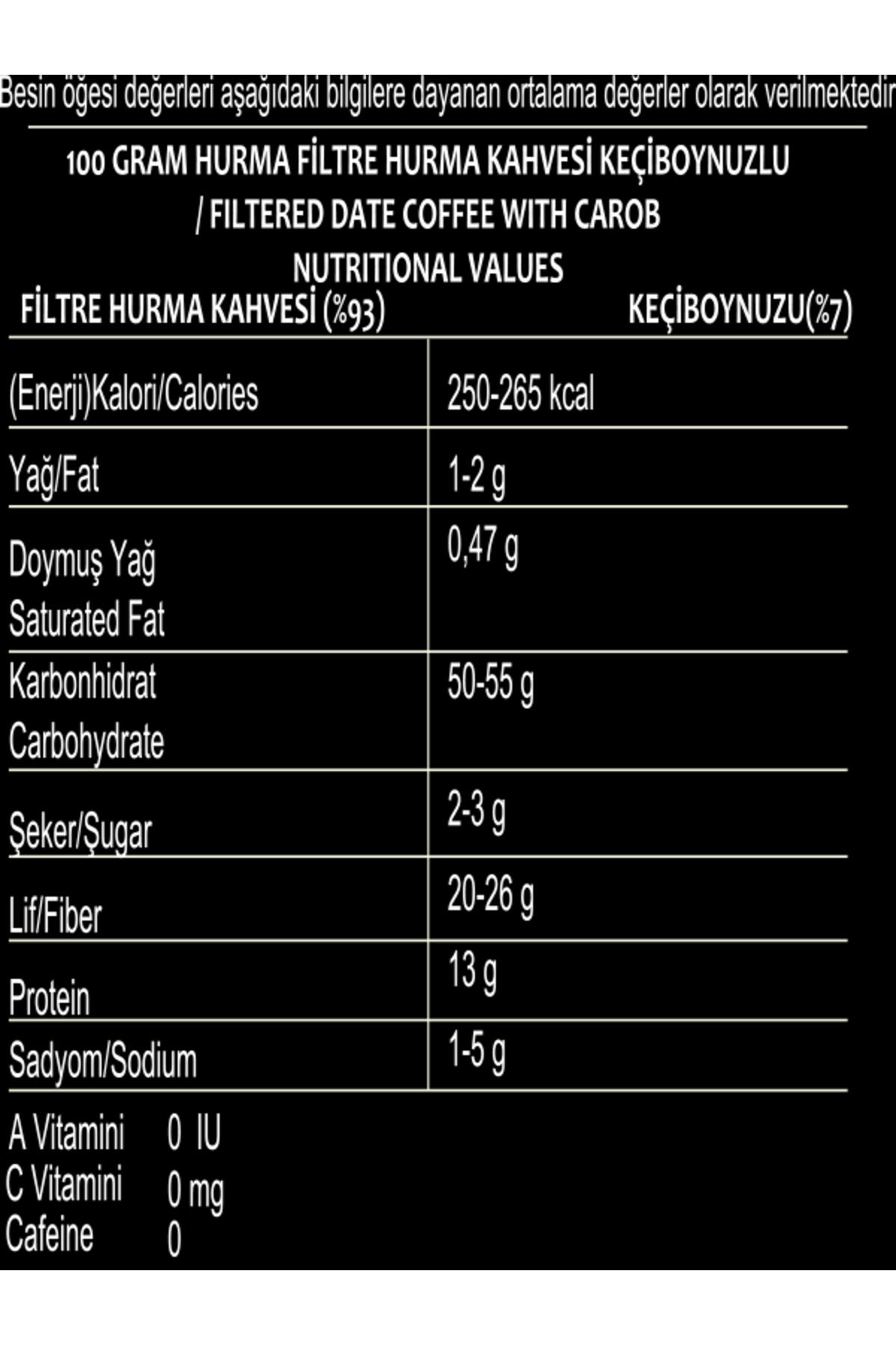 Hurma Aşki Filtre Hurma Kahvesi Keçiboynuzlu 200Gr