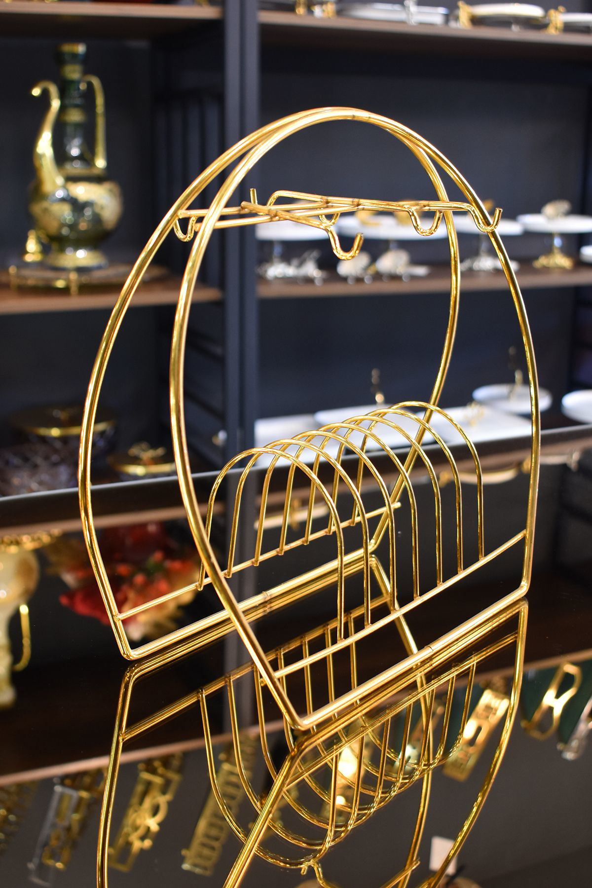 Tr Turan Collection Fincan Askiliği Standi Gold Kahve Fincan Seti Standi