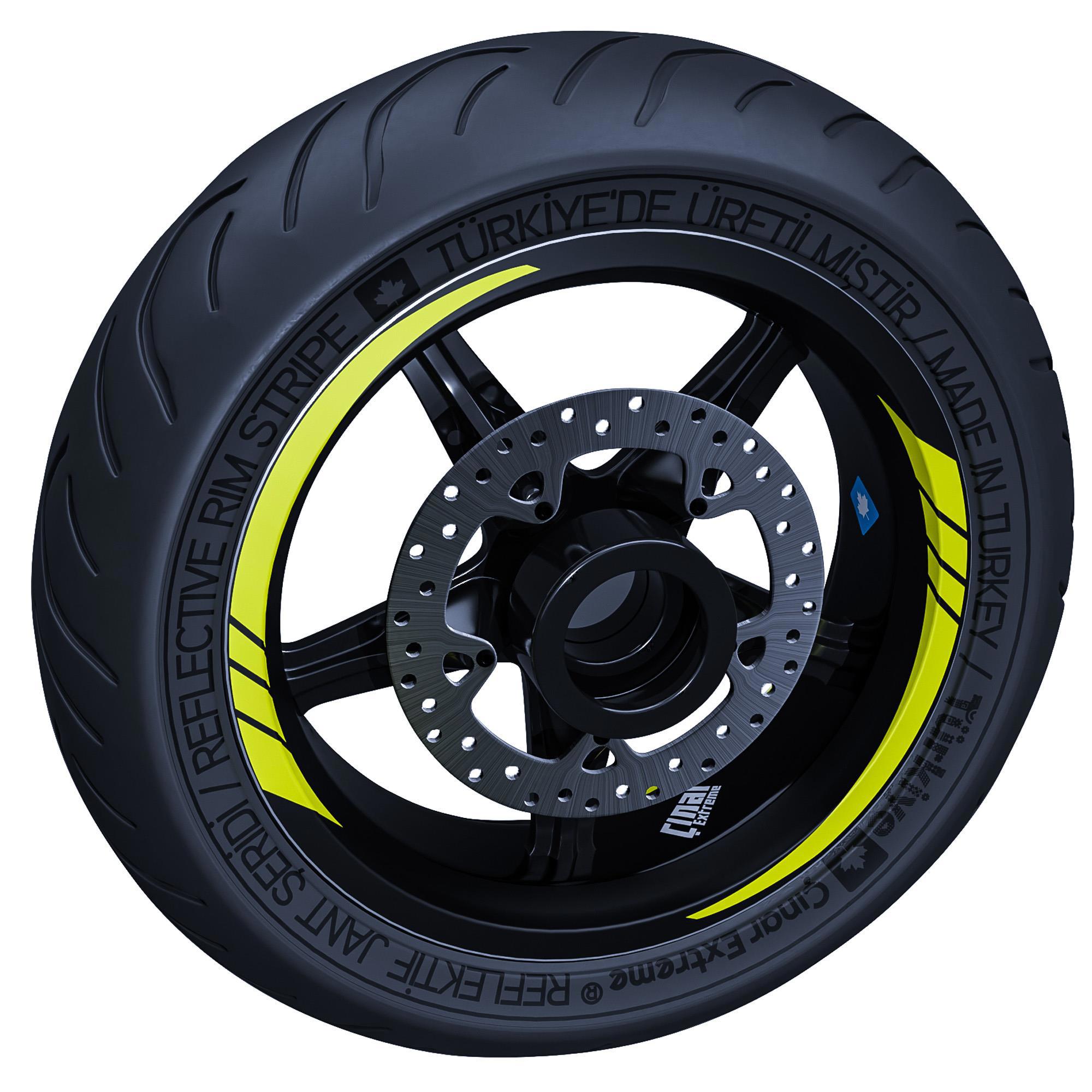 Çinar Extreme Floresan Sari Moto Gp İç Jant Şeridi Sticker  
