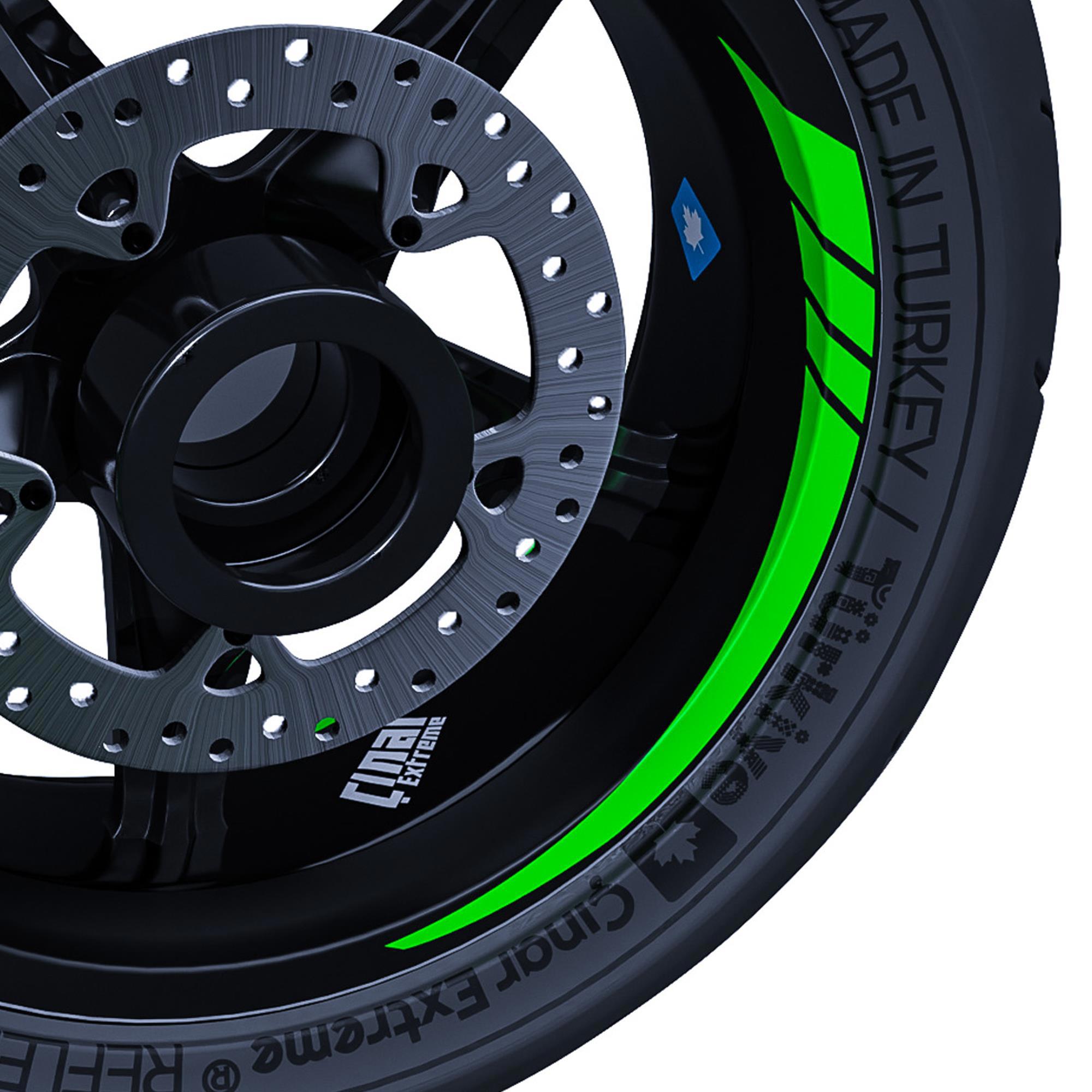Çinar Extreme Floresan Yeşil Moto Gp İç Jant Şeridi Sticker  