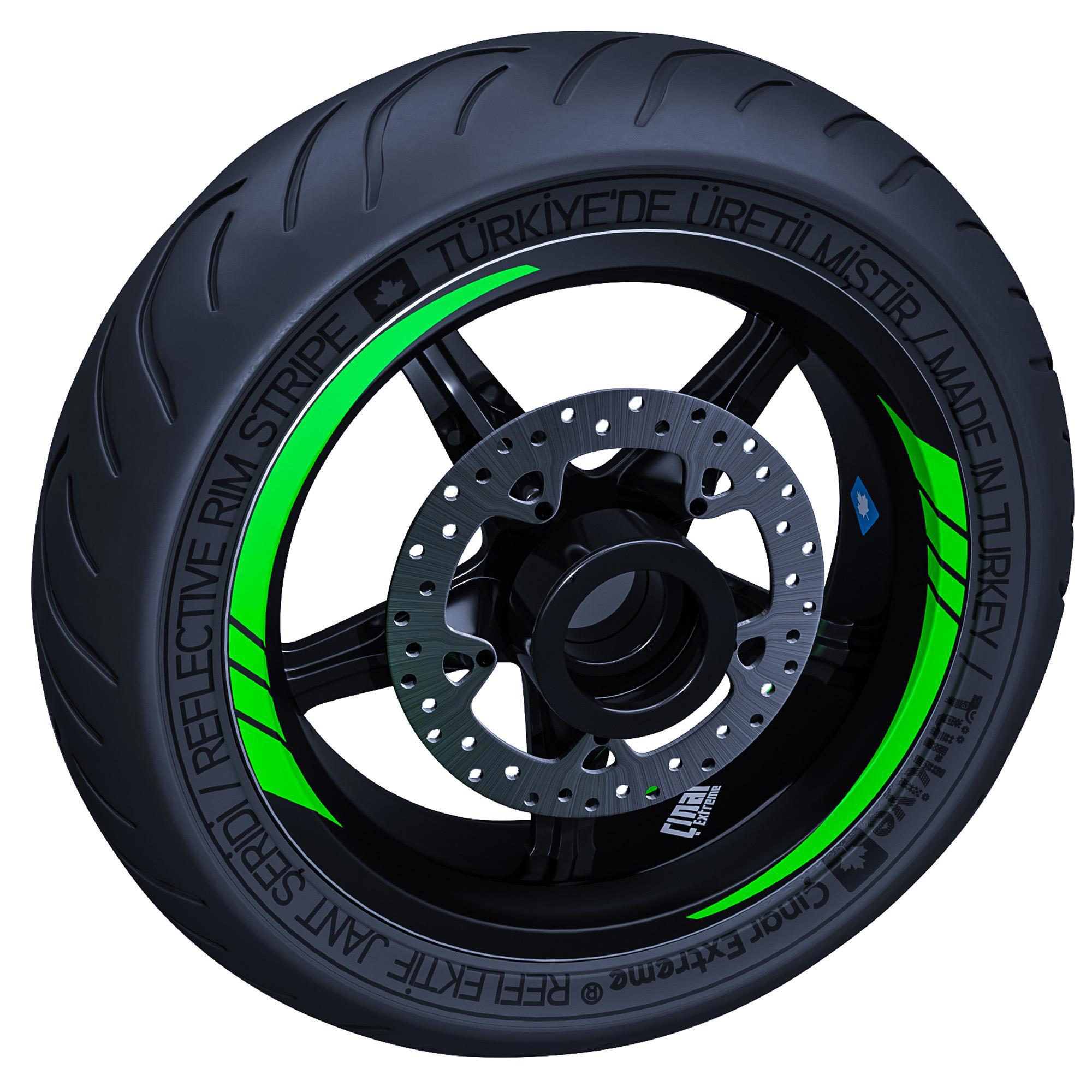 Çinar Extreme Floresan Yeşil Moto Gp İç Jant Şeridi Sticker  