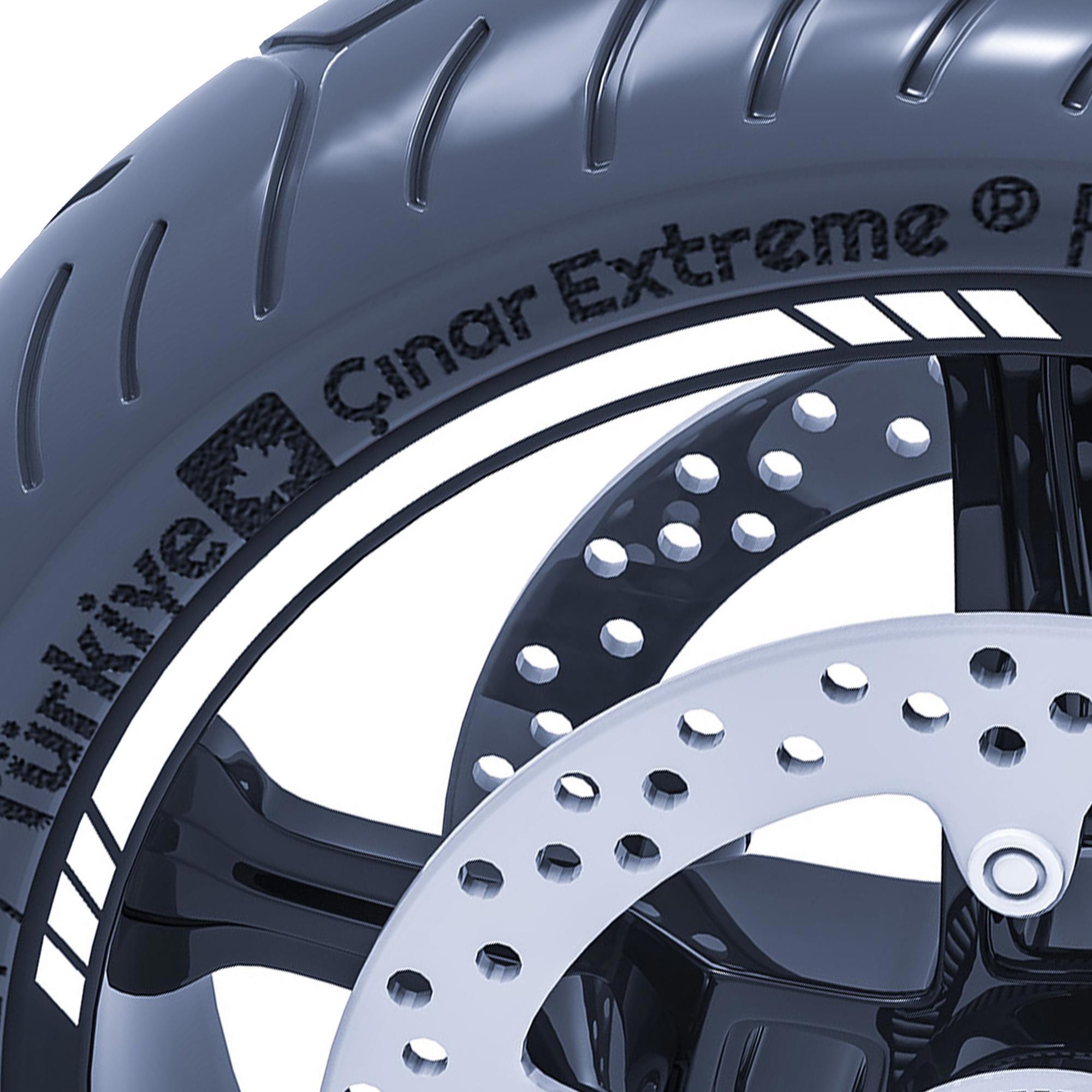 Çinar Extreme Floresan Yeşil 4 Parçali Kesikli Jant Şeridi Sticker Çinar Extrem