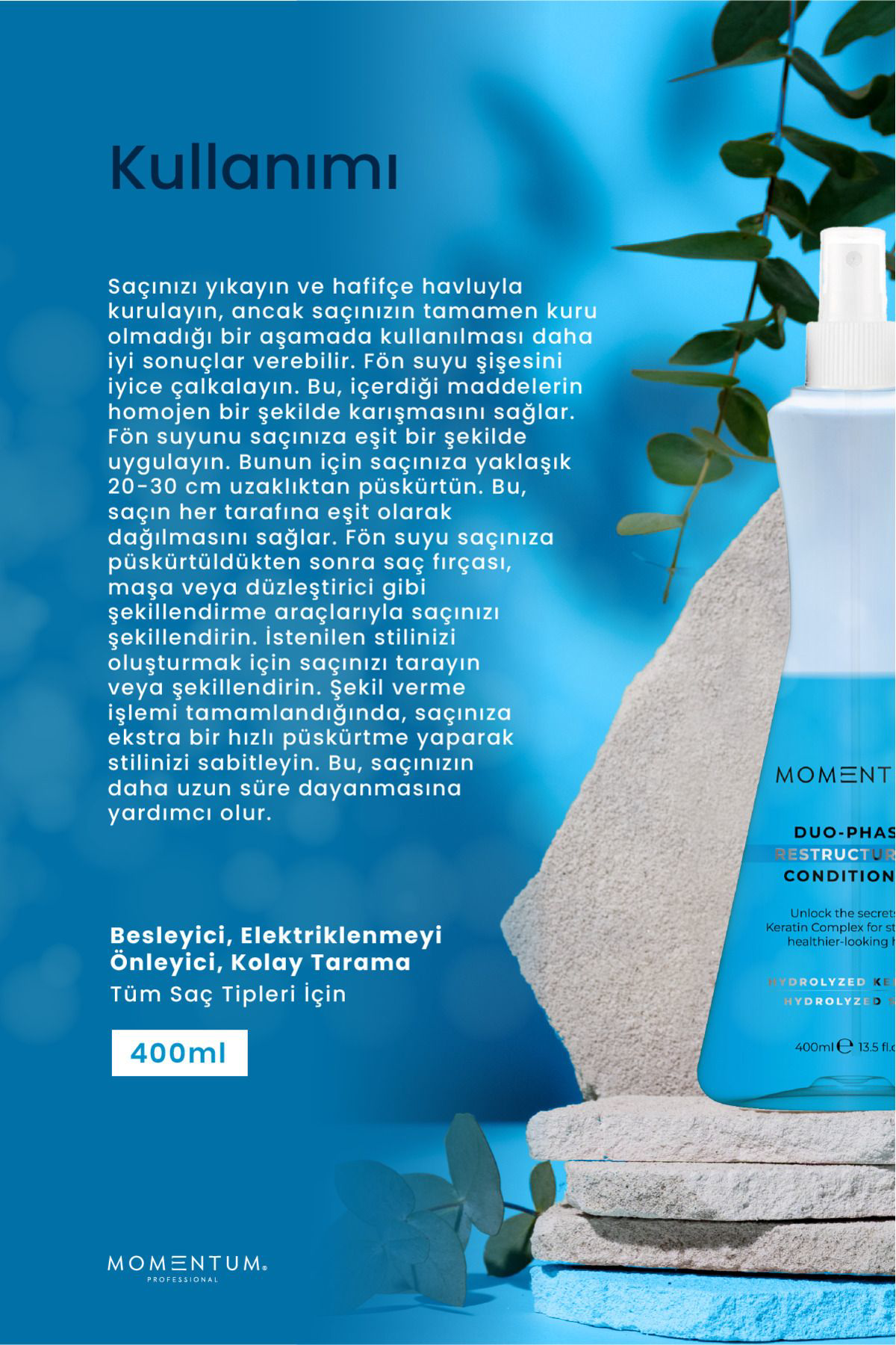 Momentum Fön Suyu Blue 400 Ml