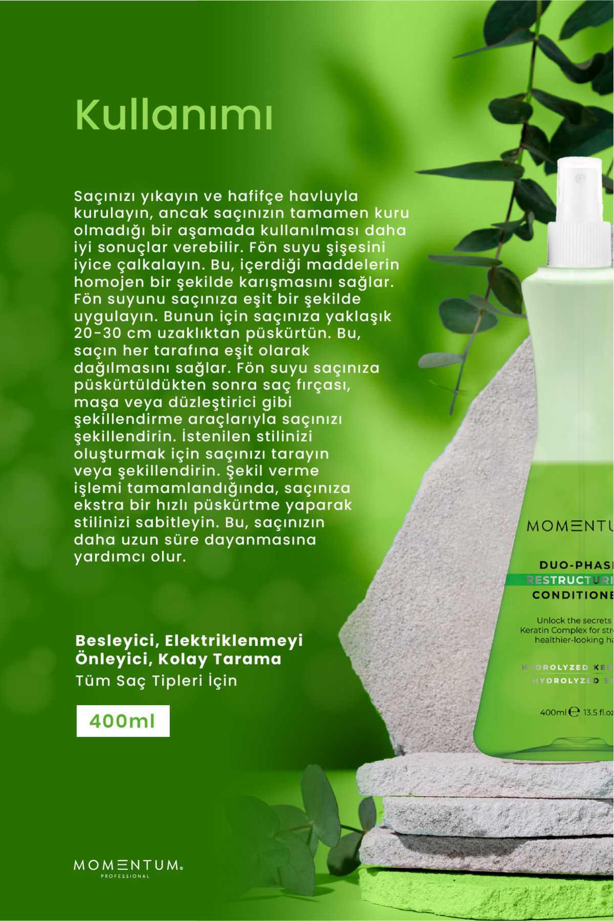 Momentum Fön Suyu Green 400 Ml