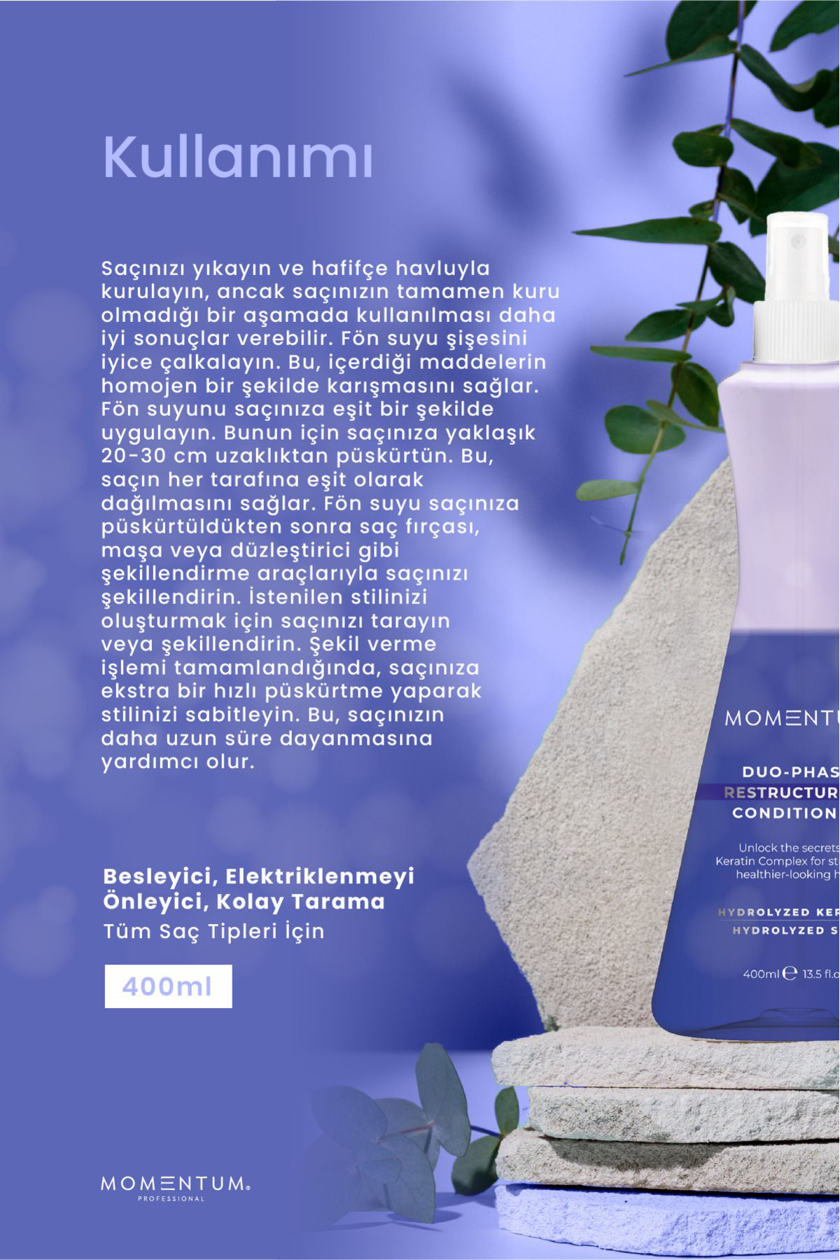 Momentum Fön Suyu Purple 400 Ml