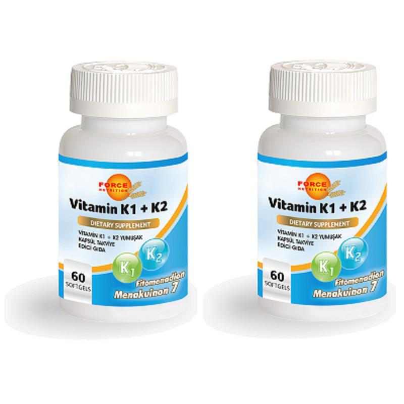 Force Nutrition  Vitamin K1 K2 60 Softgel 2 Kutu