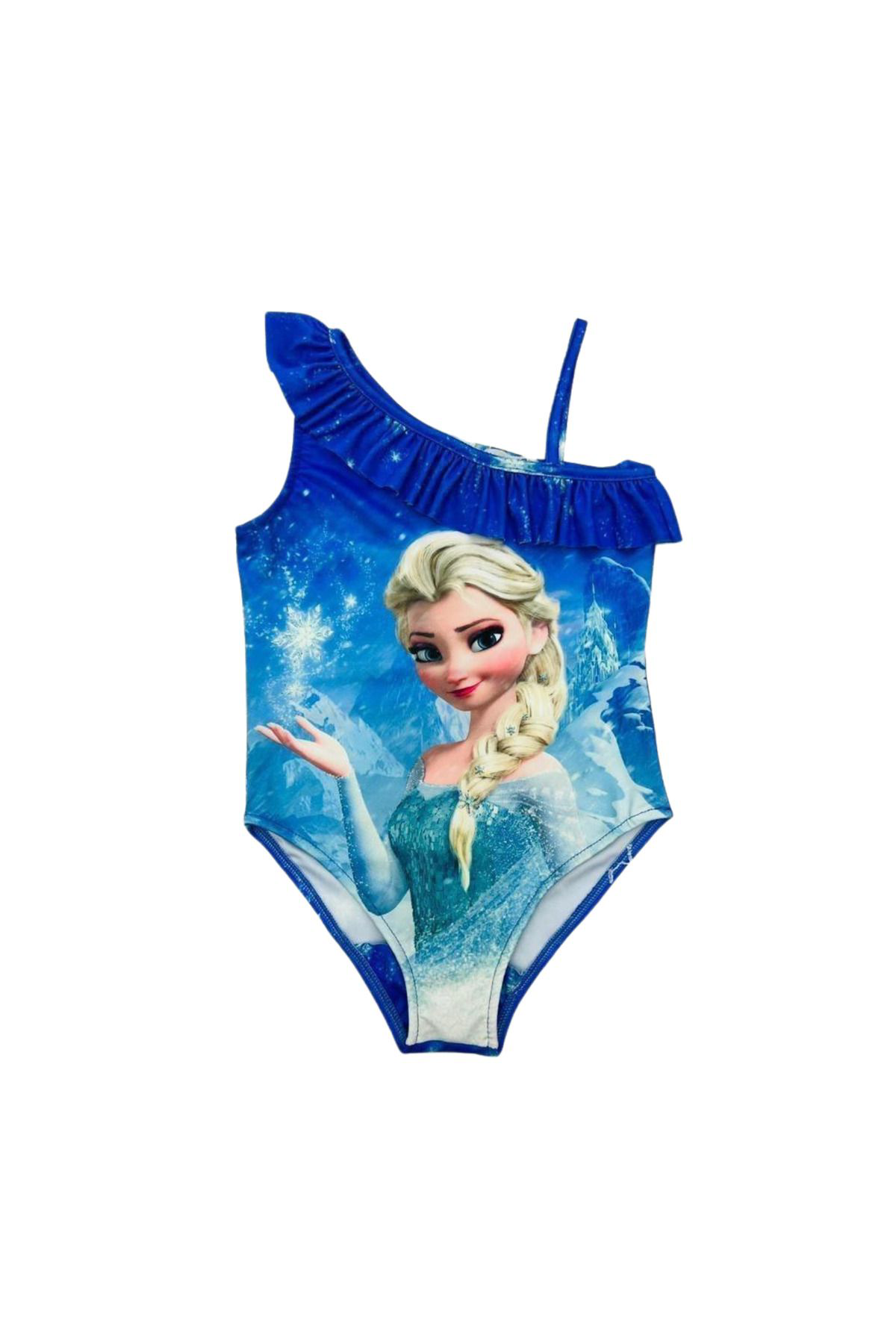 Bebetopya Frozen Elsa Karakterli Kiz Çocuk Bebek Mayo Yarim Kol Firfirli