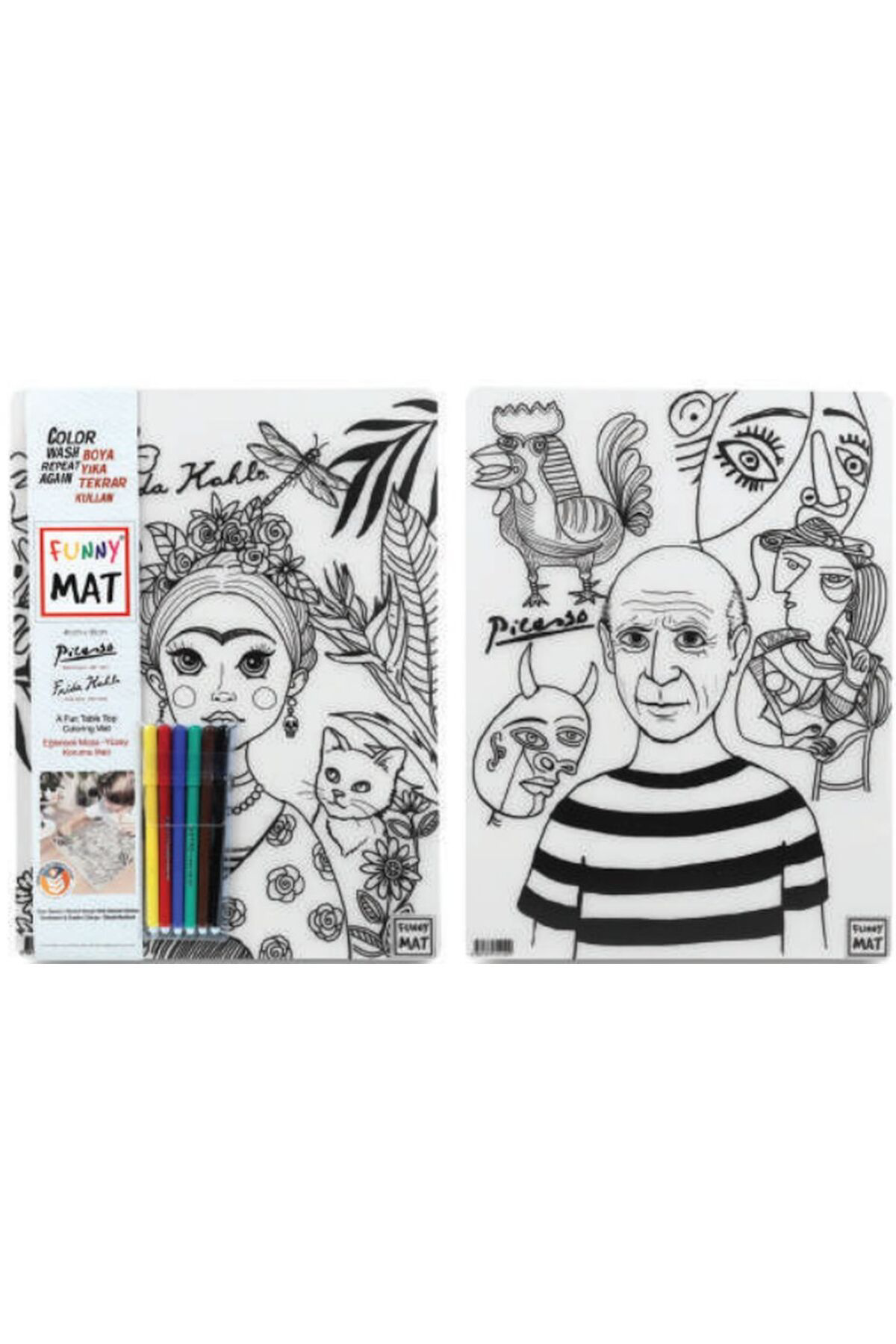 Destek Yayinlari Funny Mat Pablo Picasso Ve Frida Kahlo 6Li Kalem Hediyeli 30 X 40