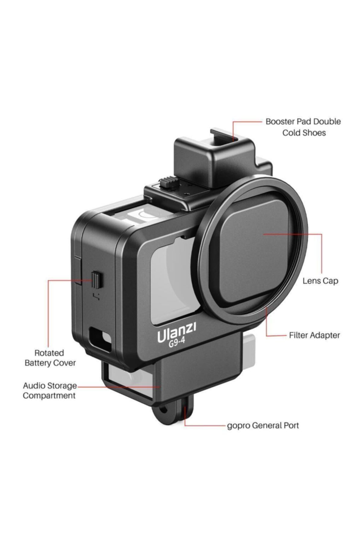 Ulanzi G9-4 Gopro Hero 9 Vlog Case Plastik Çerçeve