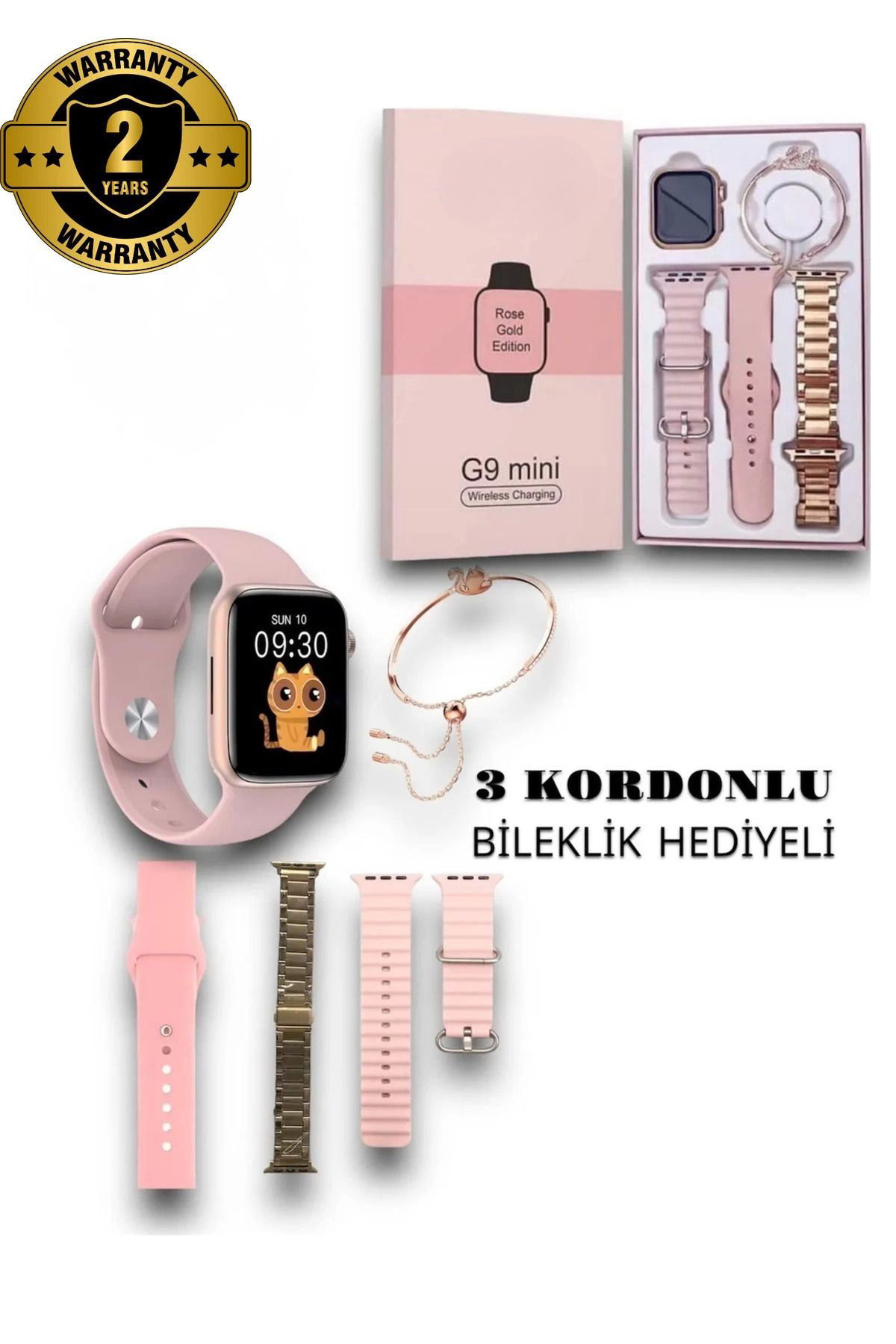 Yusuftex G9 Mini Gold Yetişkin 41Mm Kadin Akilli Saat