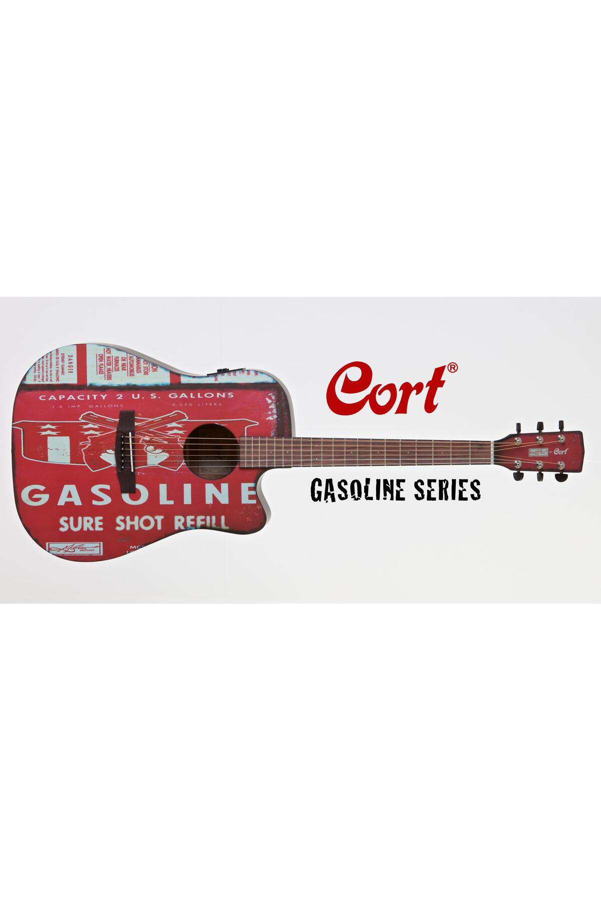 Cort Gasoline2bks Elektro Akustik Gitar, Siyah Satin, Ce304t Ce Elektr