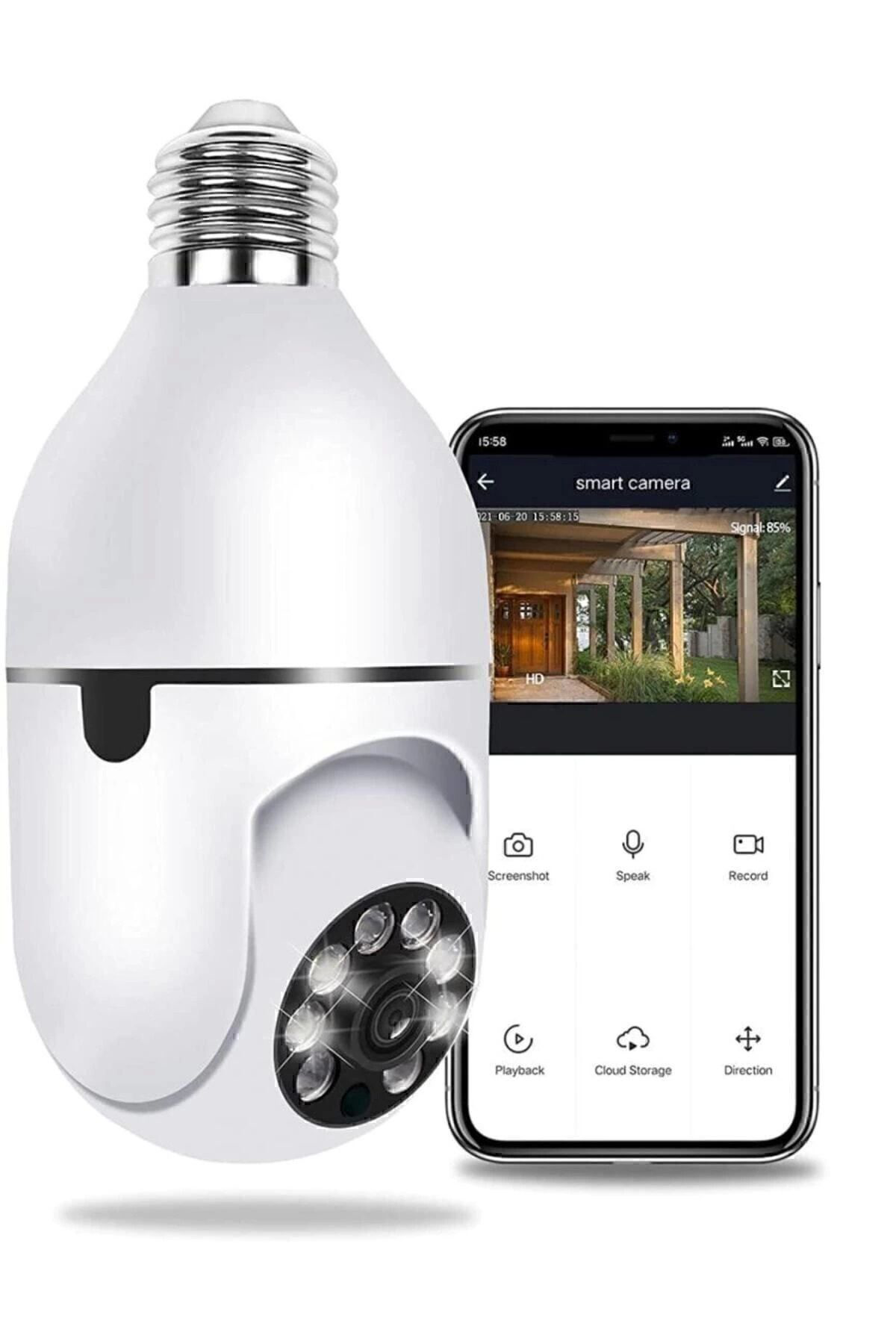 Yusuftex Gece Görüşlü 360 Derece 1080P Wifi Kamera - Kablosuz Panoramik Ev