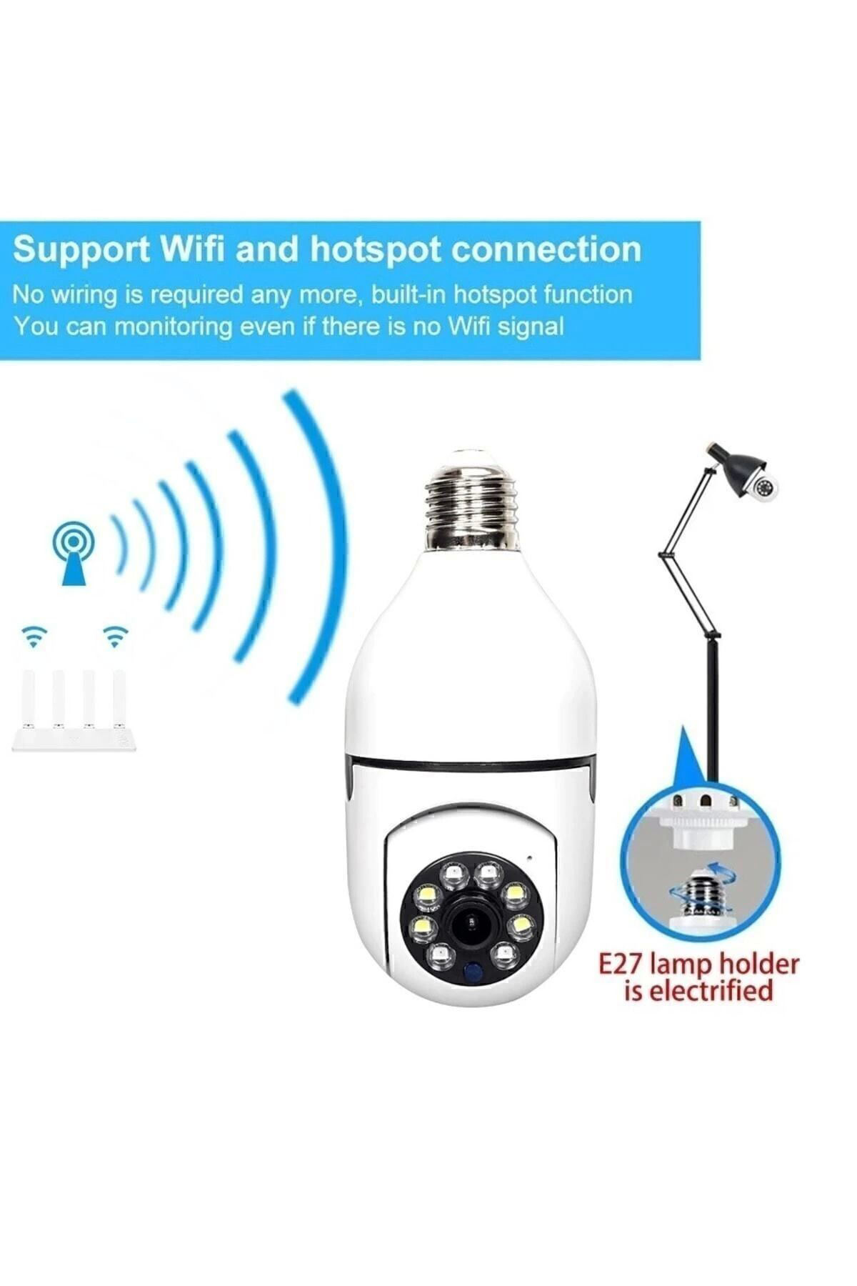 Yusuftex Gece Görüşlü 360 Derece 1080P Wifi Kamera - Kablosuz Panoramik Ev