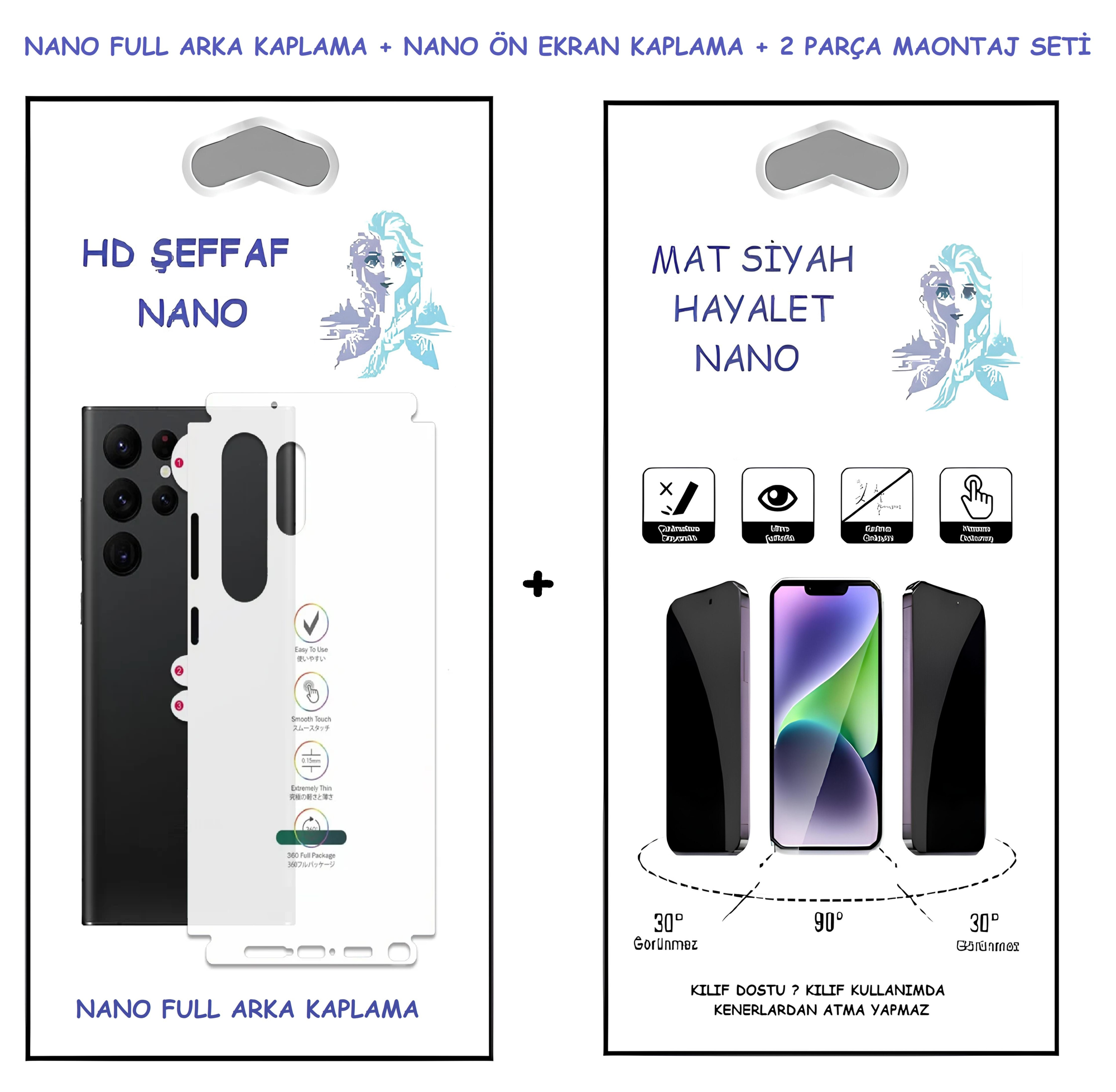 General Mobile GM9 PRO HAYALET Nano Ekran Koruyucu + FULL Arka Ka