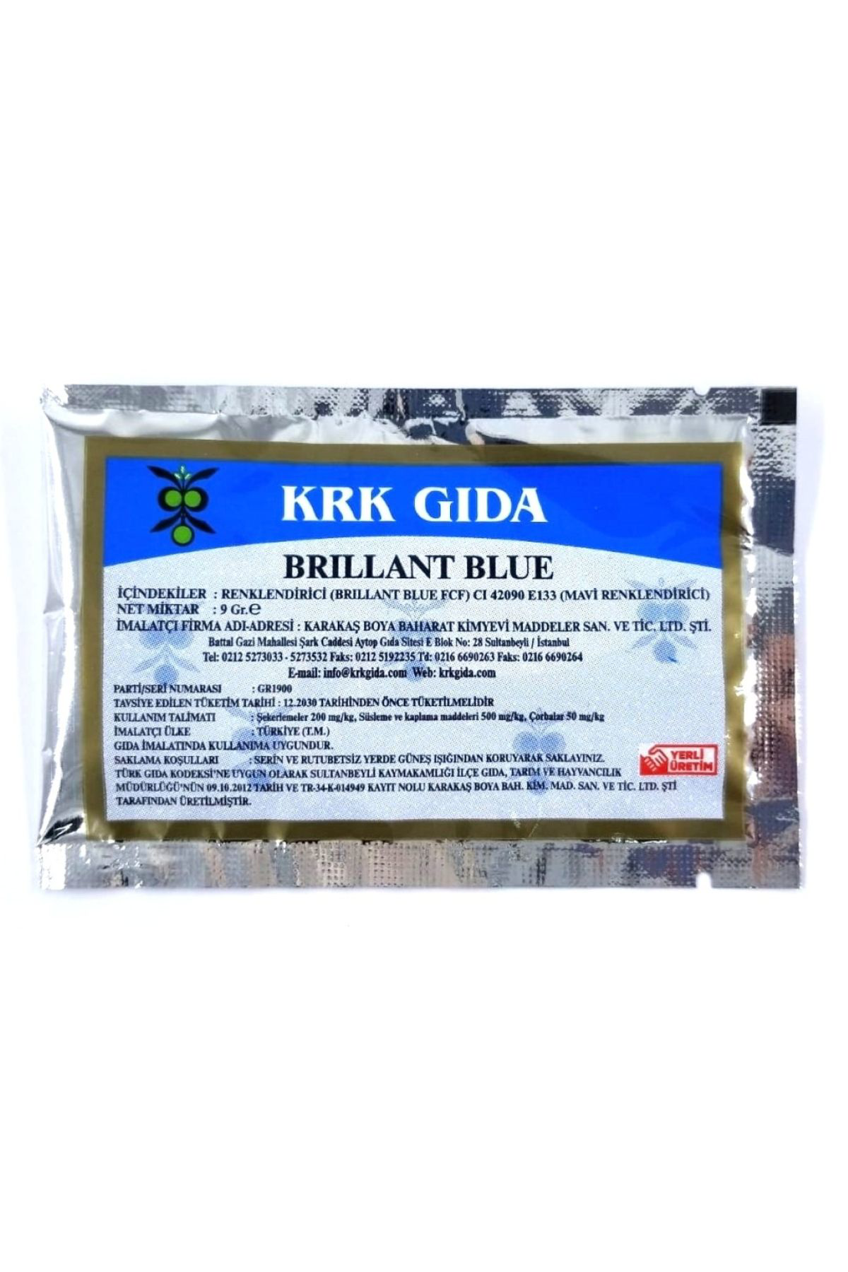 Krk Gida Boyasi Açik Mavi Gida Boyasi 9 Gr.