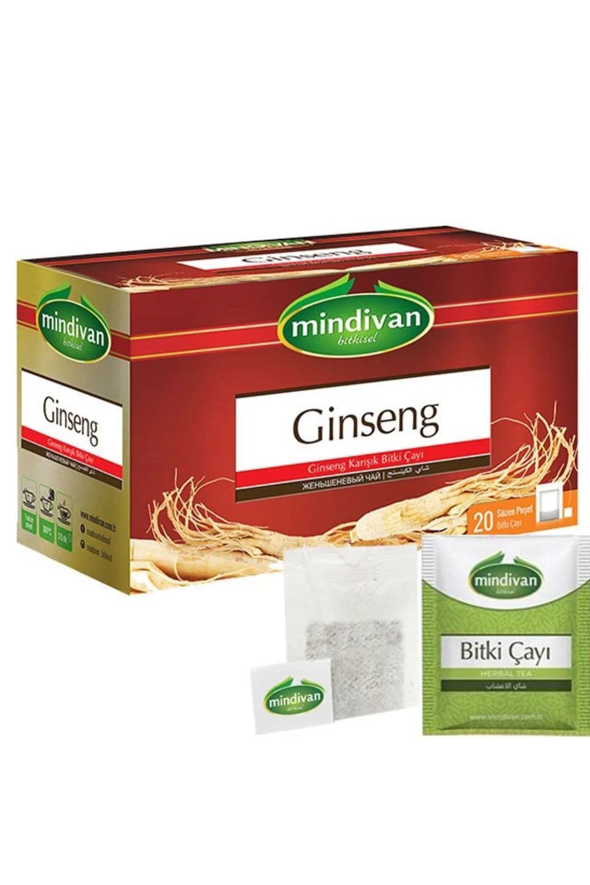 Mindivan Ginseng Çayi 20 Li Premium Süzen Poşet