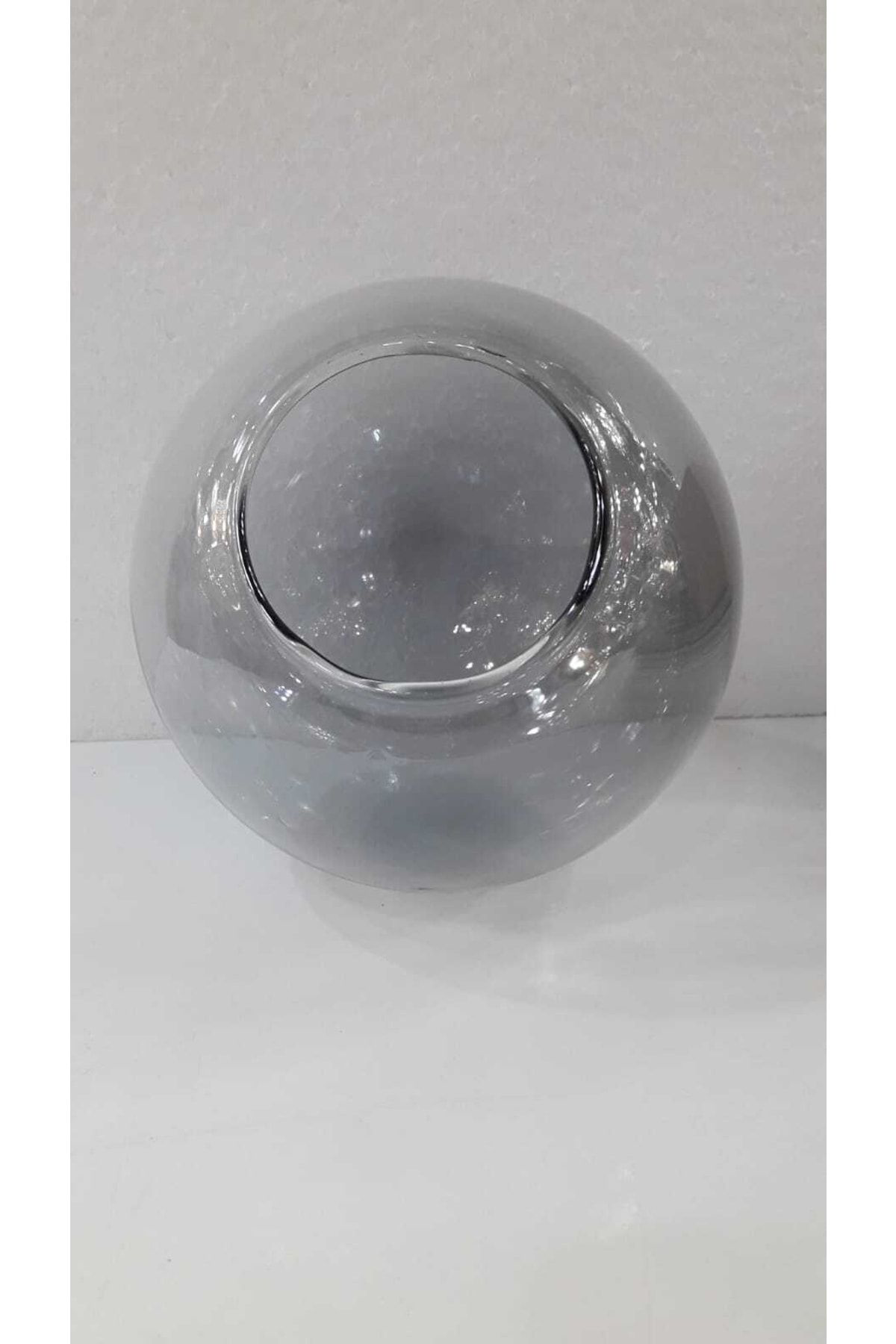 Ada Avize Glop Füme Rengi Avize Cami(Boyu 14 Cm,Eni 15 Cm)