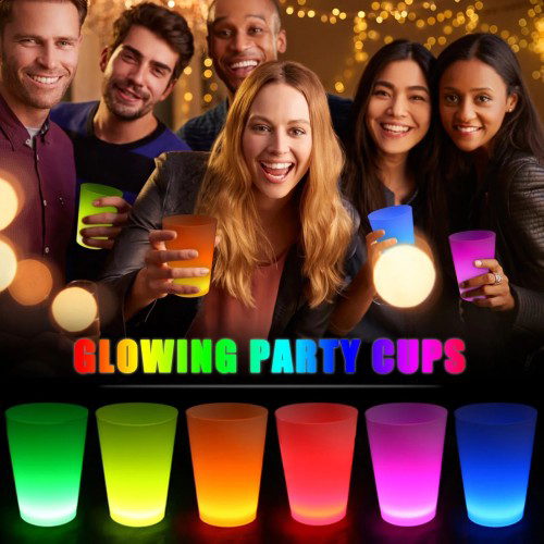 Glow Partisi Bardakları - 6 Renk 6 Adet Karanlıkta Parlayan Parti