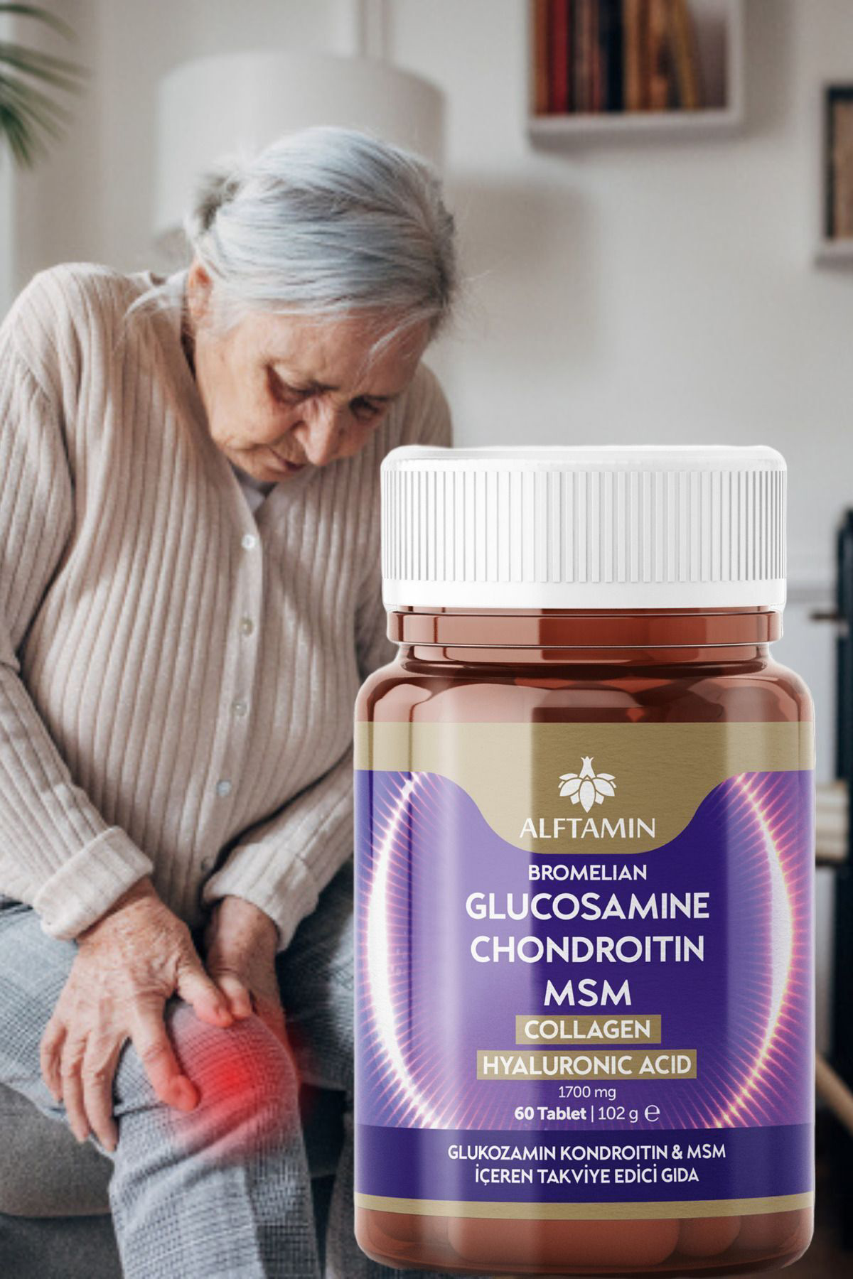 Alftamin Glukozamin 60 Tablet Glucosamine Chondroitin Msm Kollajen Hyluron