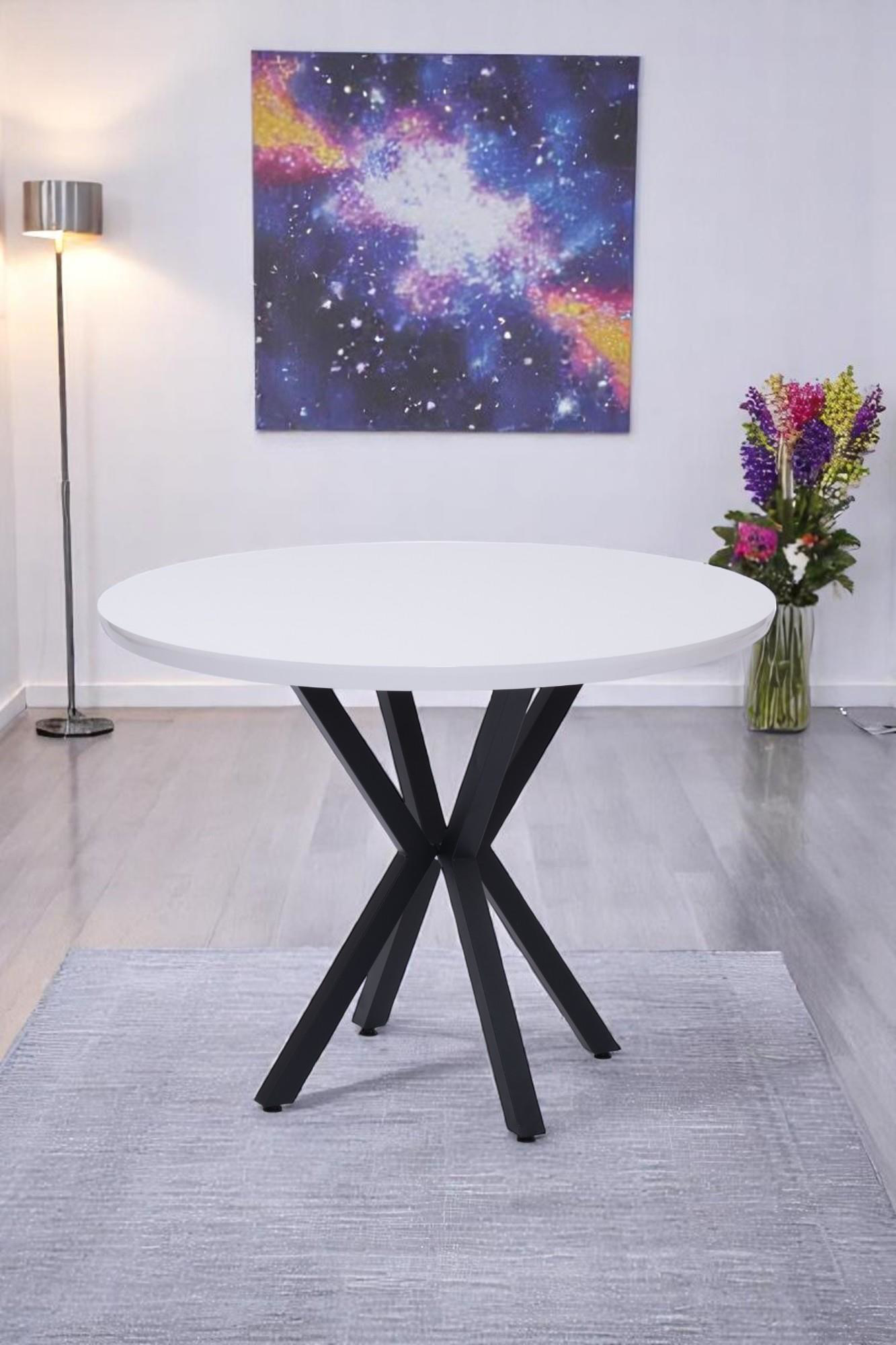 Erezogullari Mobilya Göksu Yuvarlak Lak Panel Mutfak Masasi 100Cm