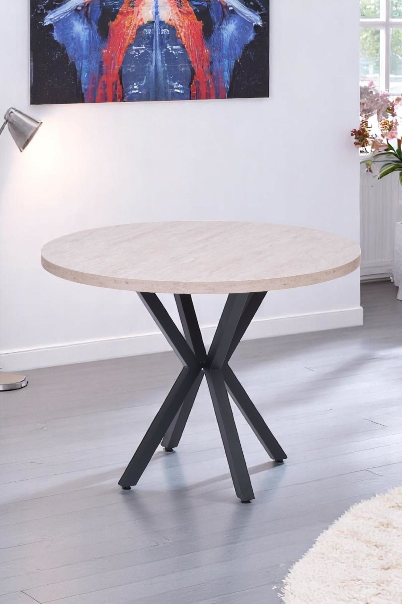 Erezogullari Mobilya Göksu Yuvarlak Lak Panel Mutfak Masasi 100Cm