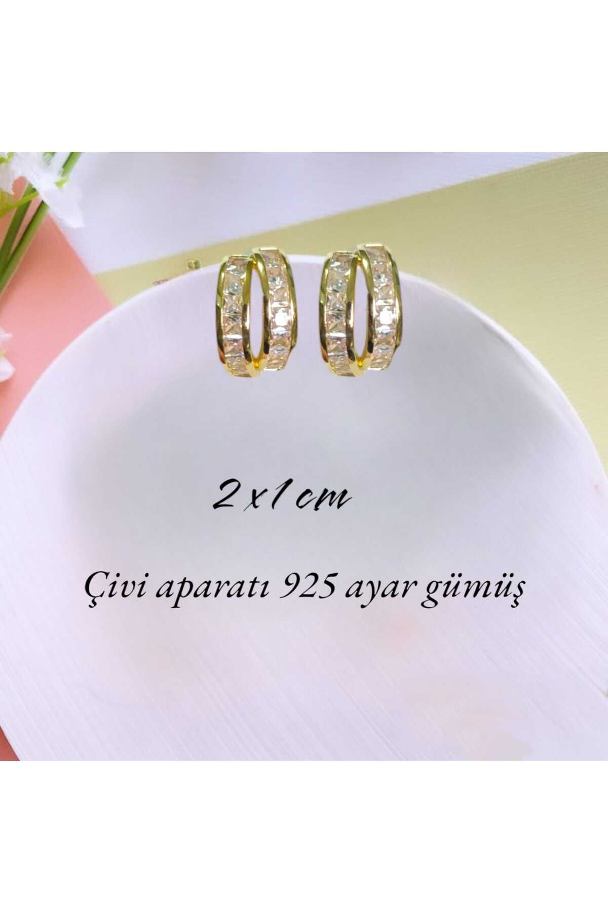 Dodemert Home Gold 925 Ayar Gümüş Zirkon Taşli Küpe