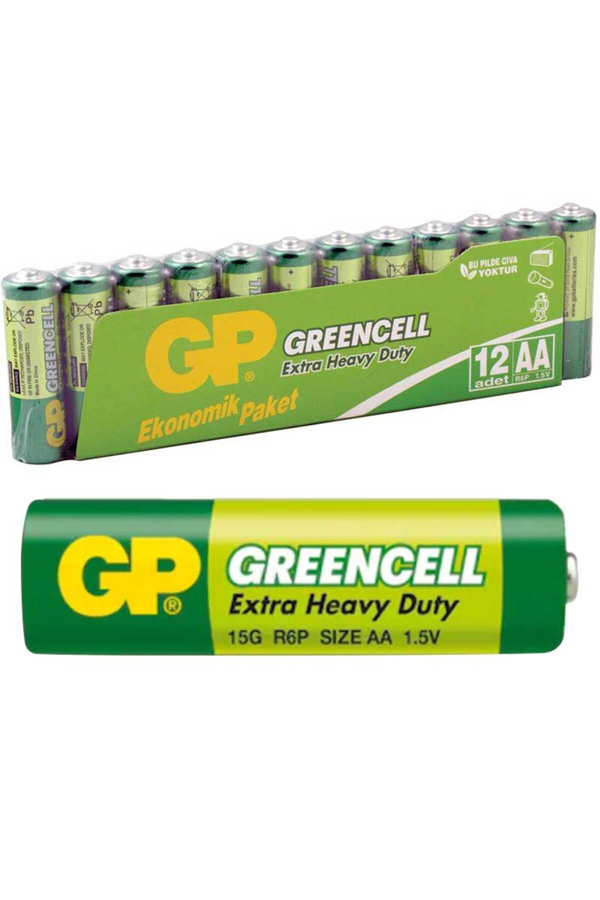 Ok Aksesuar Gp 15G-Greencell 12Li Paket Kalem Pil (12Li Fiyat)  Gp 15G-2Vs12